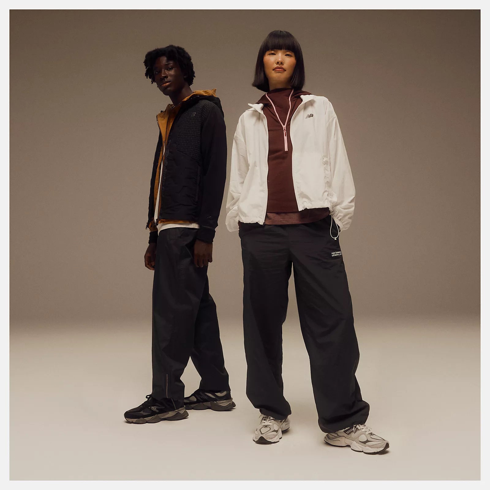 Men's New Balance 9060 Shoes Black with Castlerock and Rain Cloud