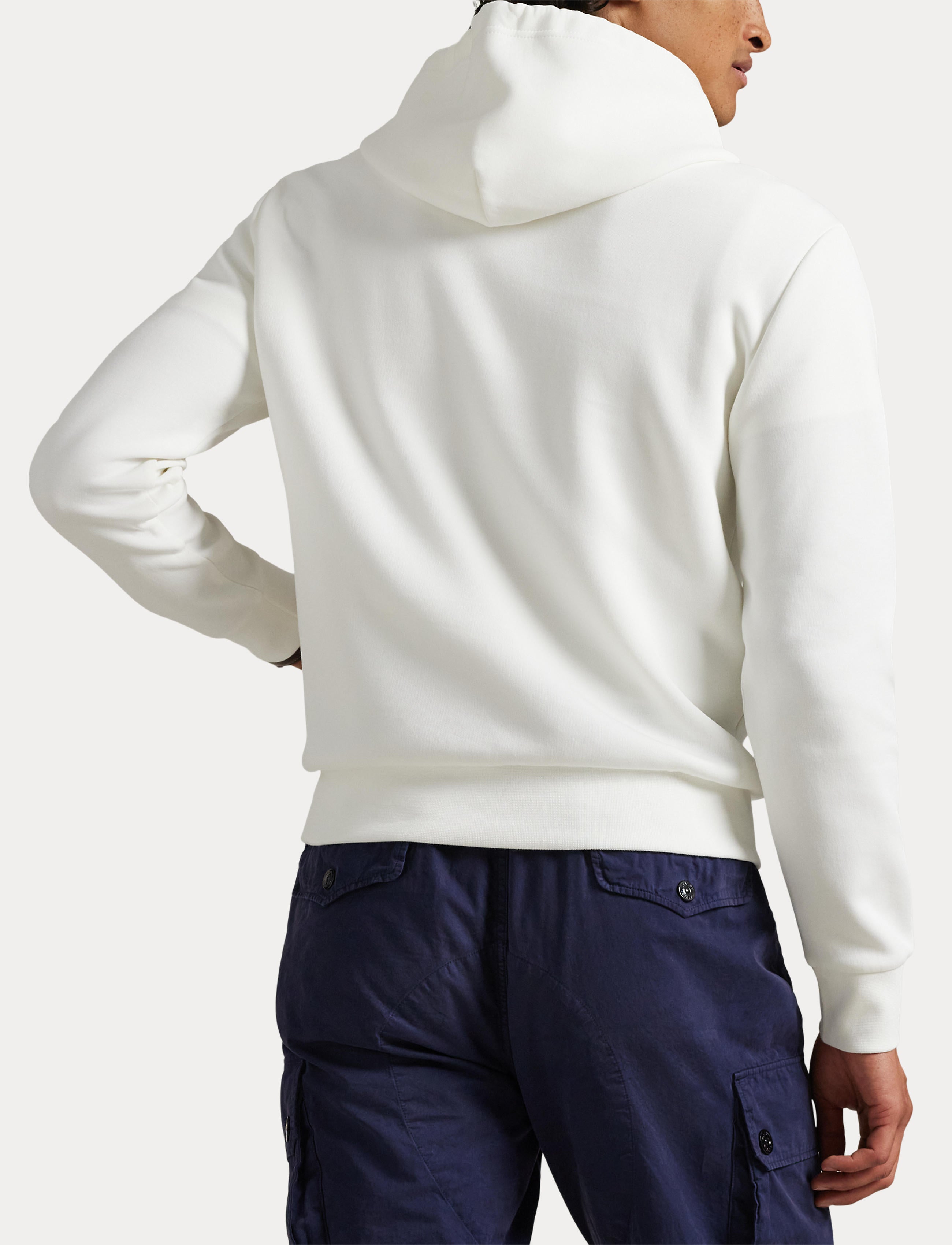 Men's Polo Ralph Lauren Logo Double-Knit Hoodie White