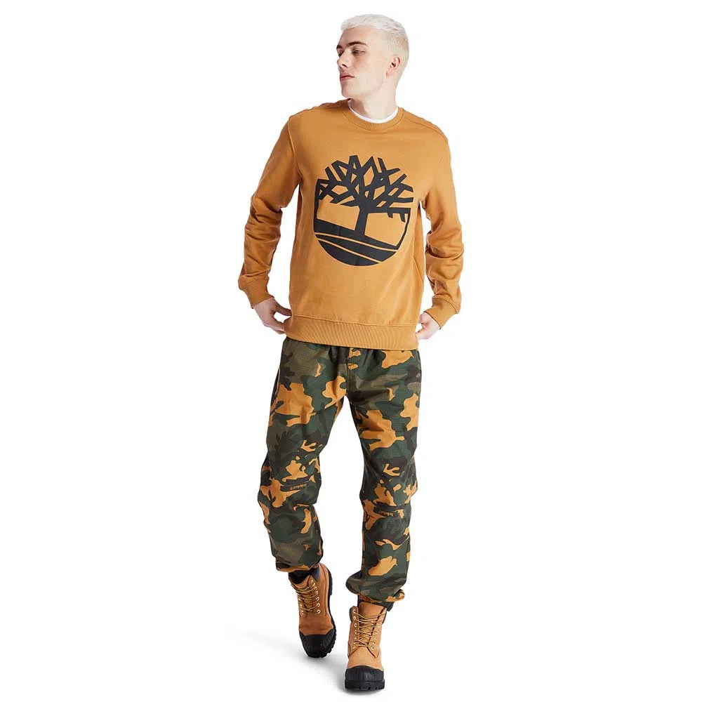 Men's Timberland Tree Logo Crewneck Sweatshirt Wheat