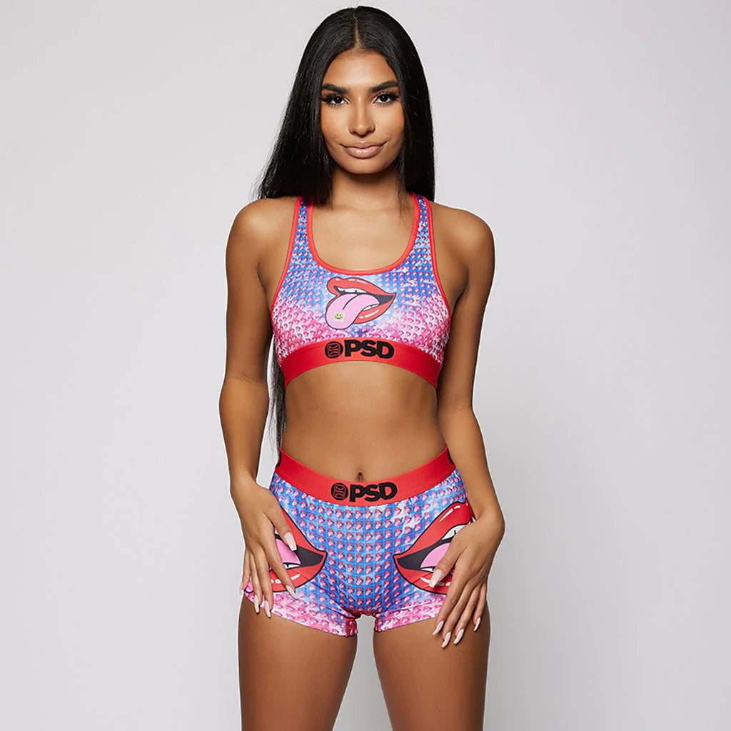 Women's PSD Acid Mouth Sports Bra