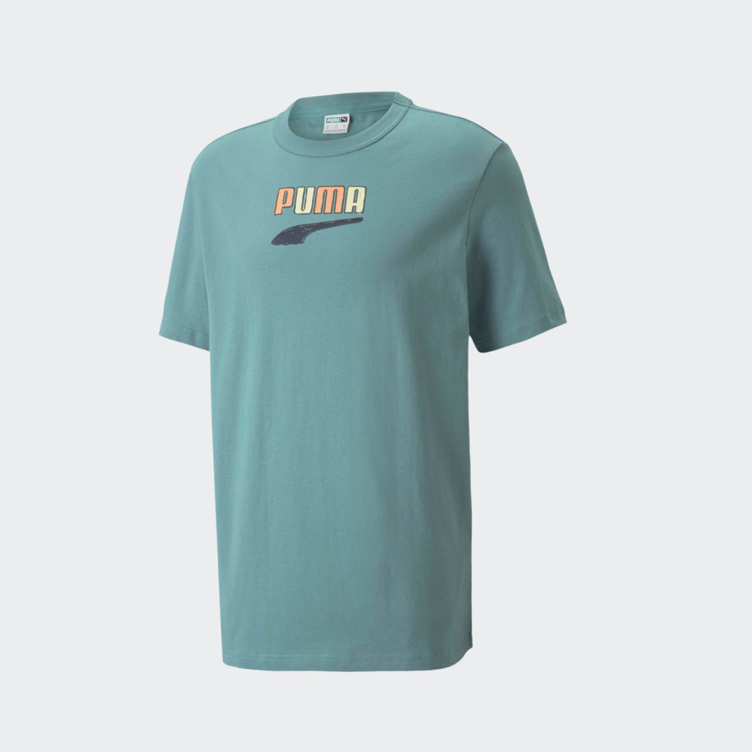 Men's PUMA Downtown Logo Tee Mineral Blue