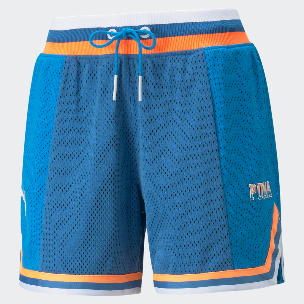 Women's PUMA Swish Maker Printed Basketball Shorts Blue