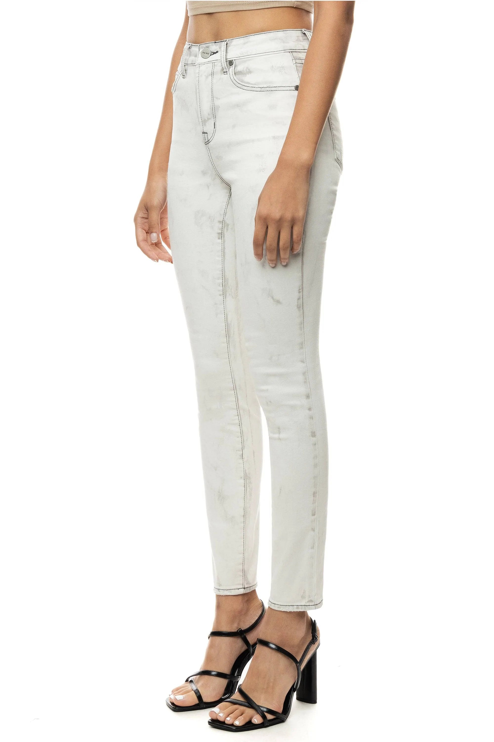 Women's Smoke Rise Red Slit Knee Basic Denim Crystal Grey