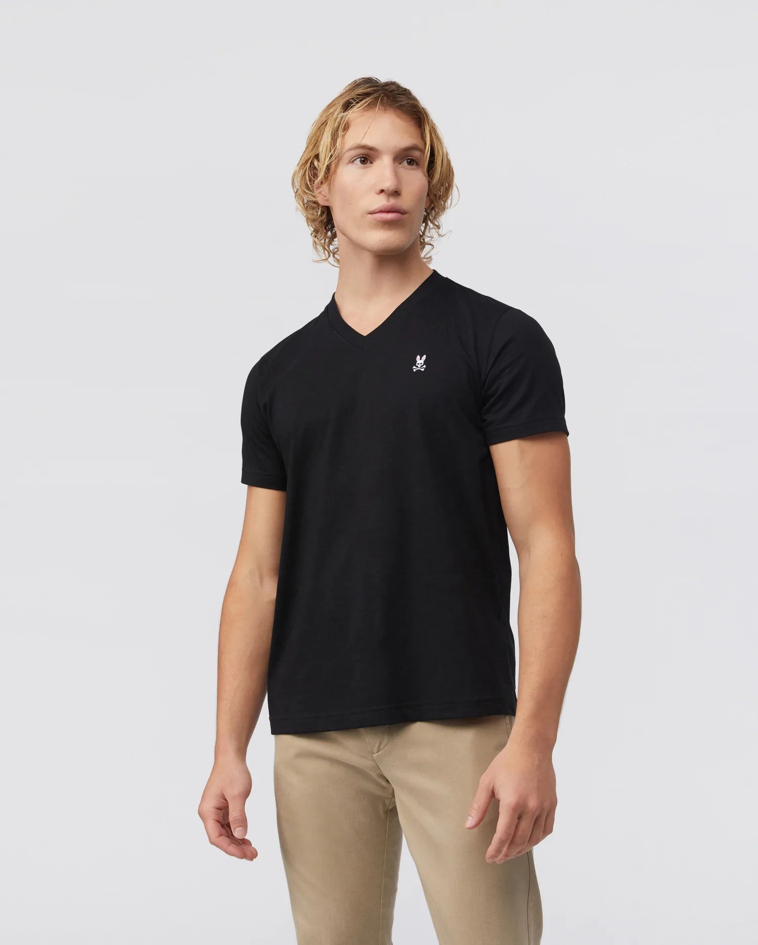 Men's Psycho Bunny Classic V Neck Tee Black
