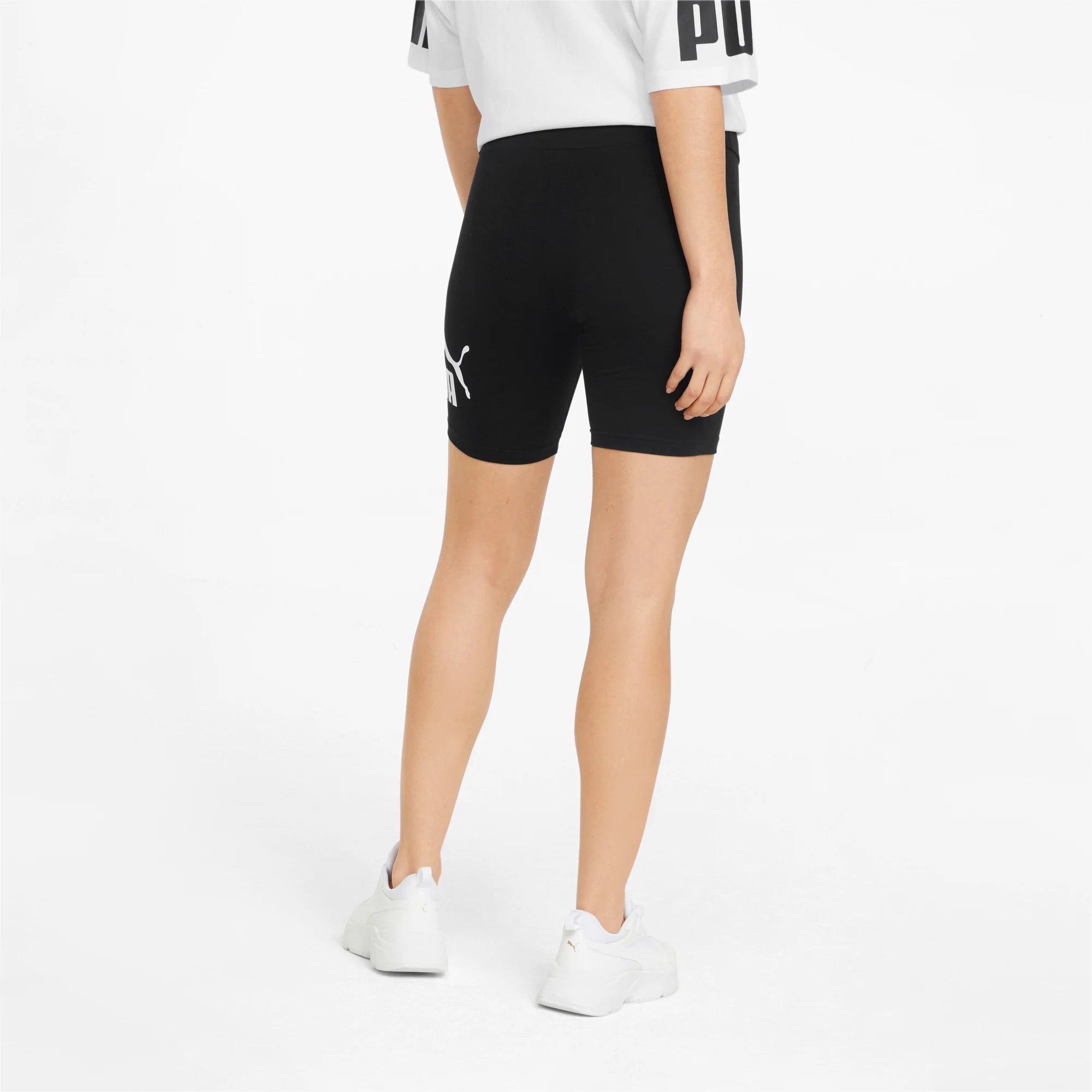 Women's PUMA Essentials Logo Short Leggings Black