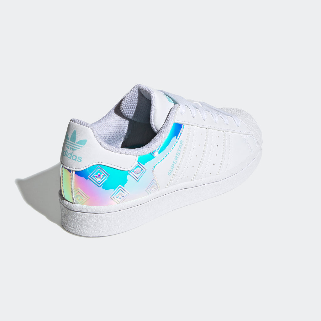 Kids’ adidas Originals Superstar Shoes White Pulse Aqua