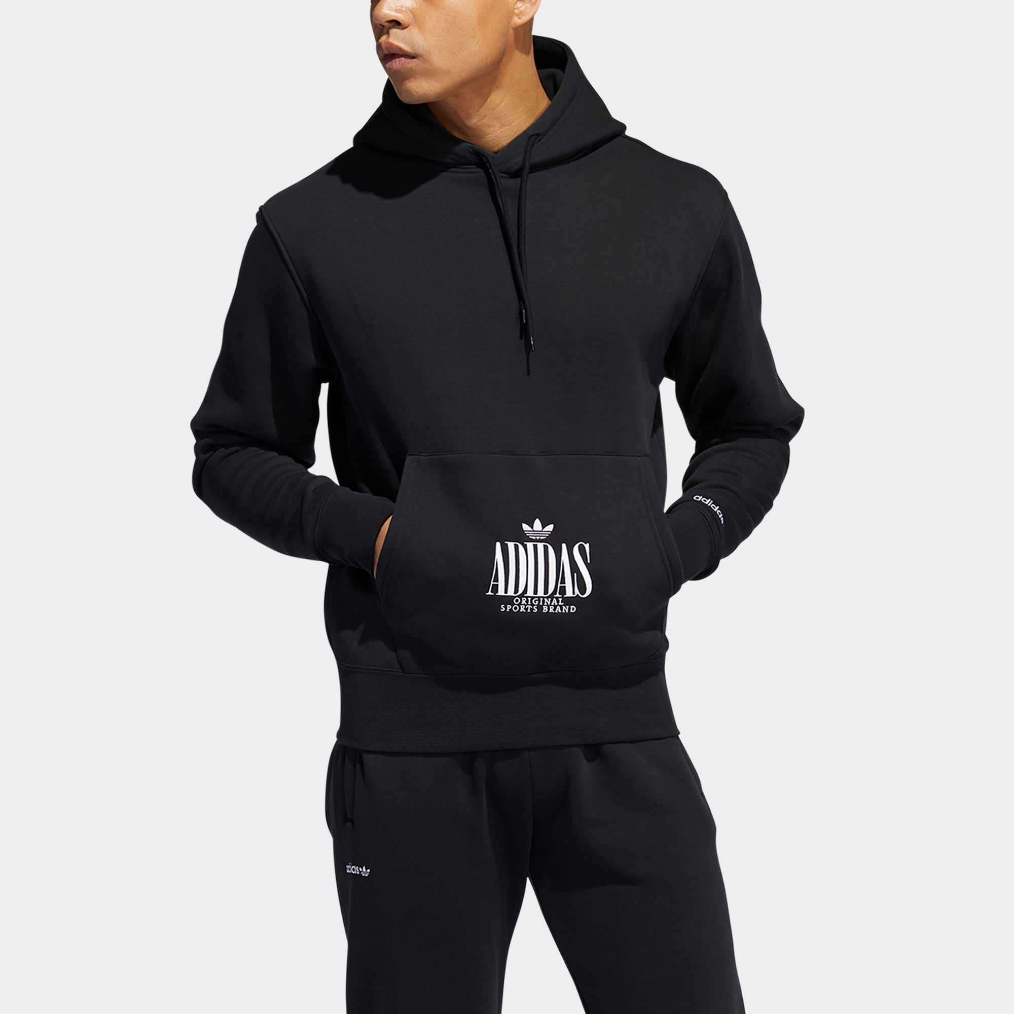 Men's adidas Originals Trefoil Script Hoodie Black