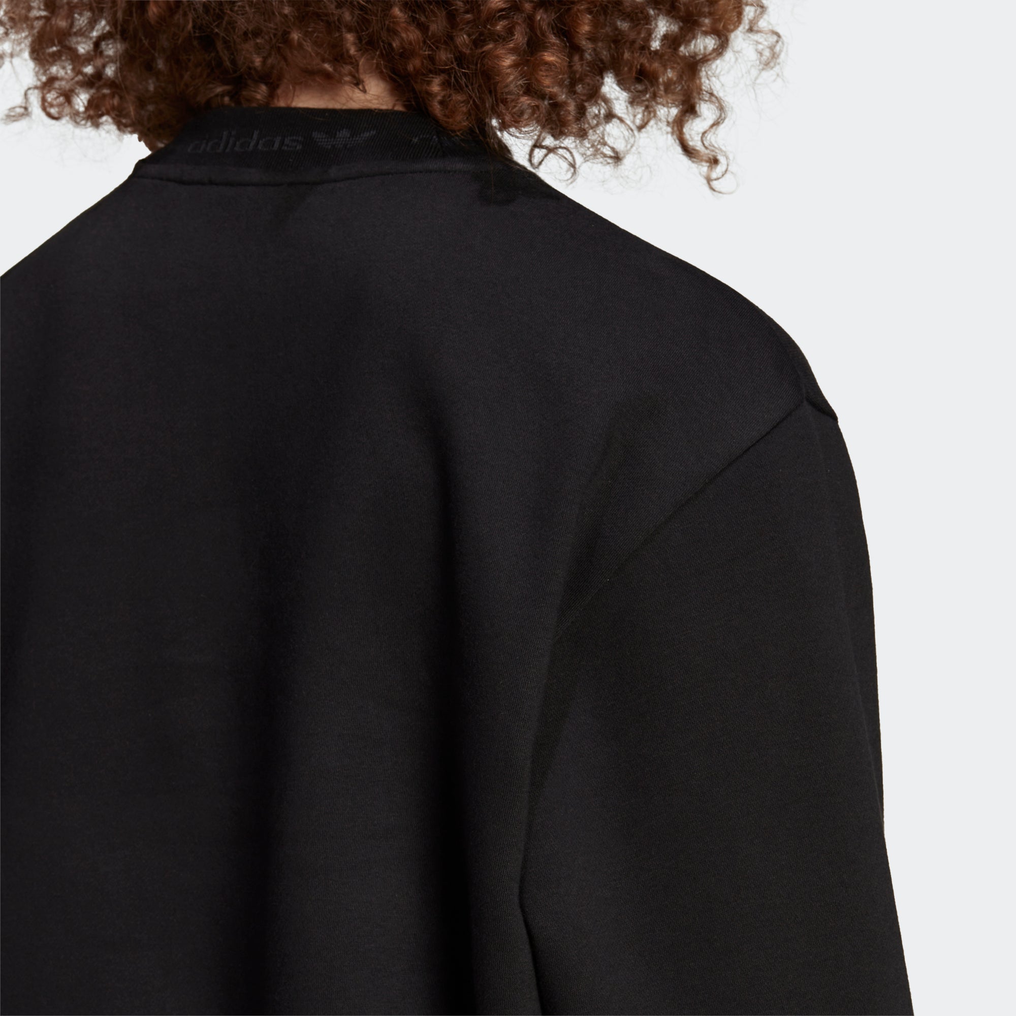 Men's adidas Originals Trefoil Linear Crew Sweatshirt Black