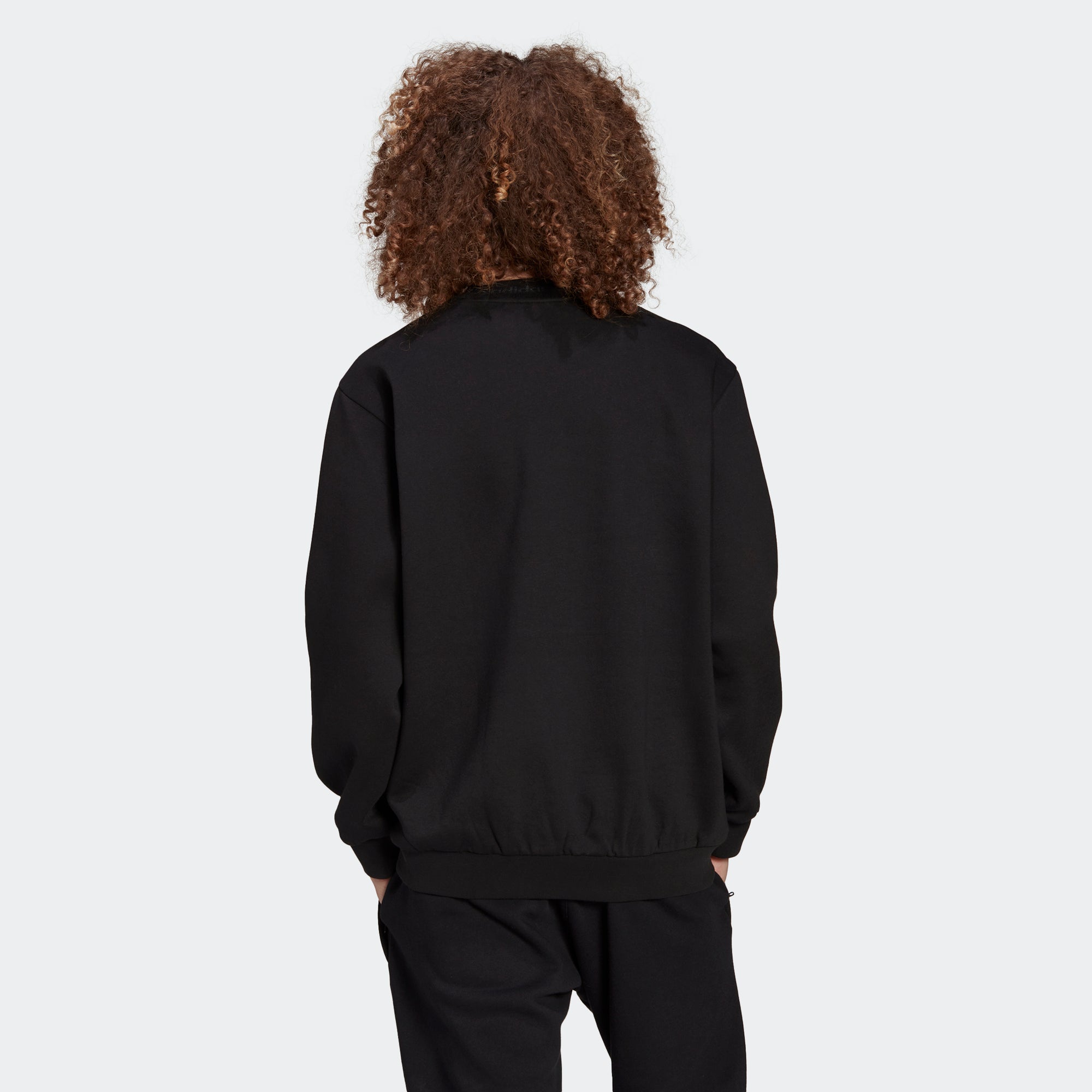 Men's adidas Originals Trefoil Linear Crew Sweatshirt Black