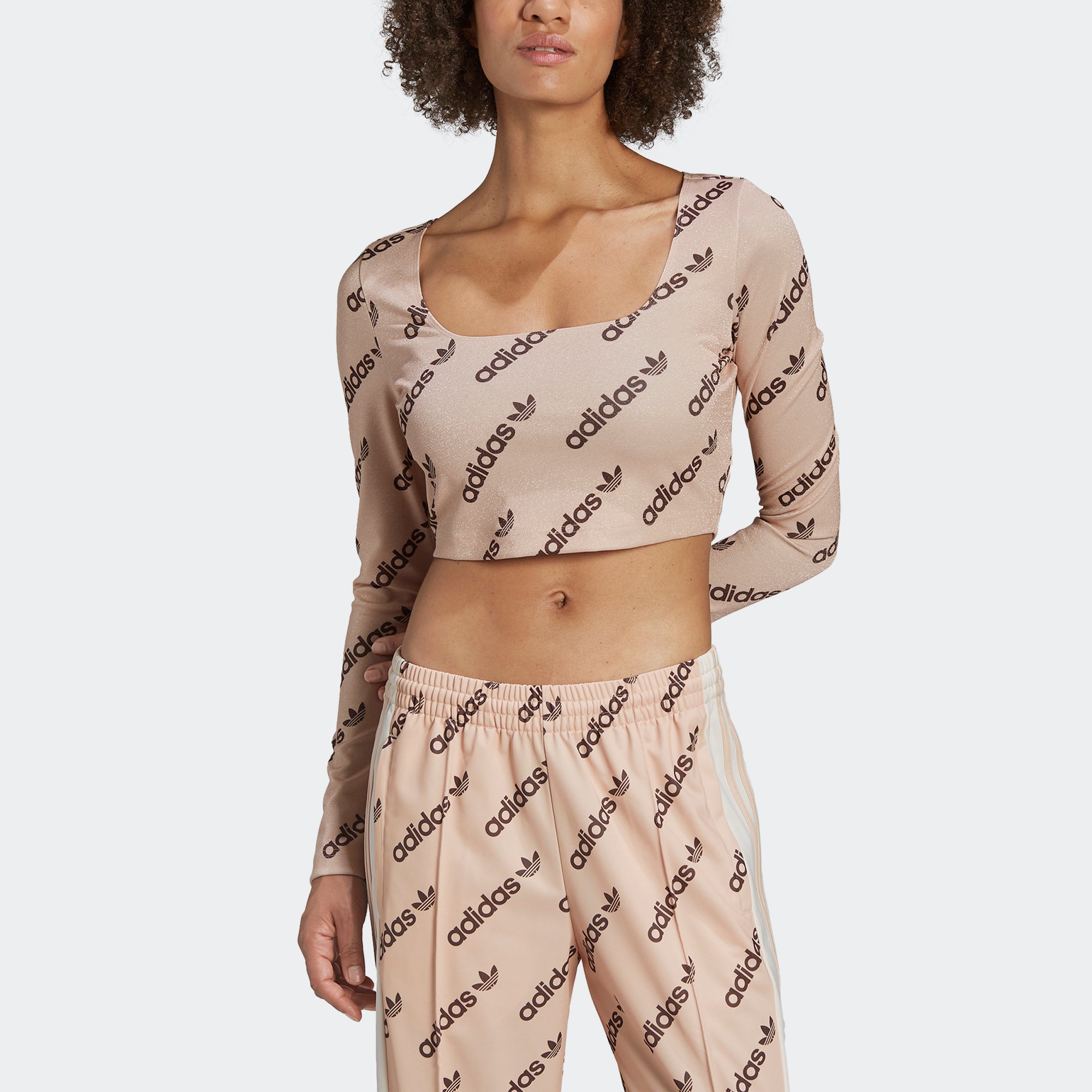 Women's adidas Originals Long Sleeve Crop Top Halo Blush