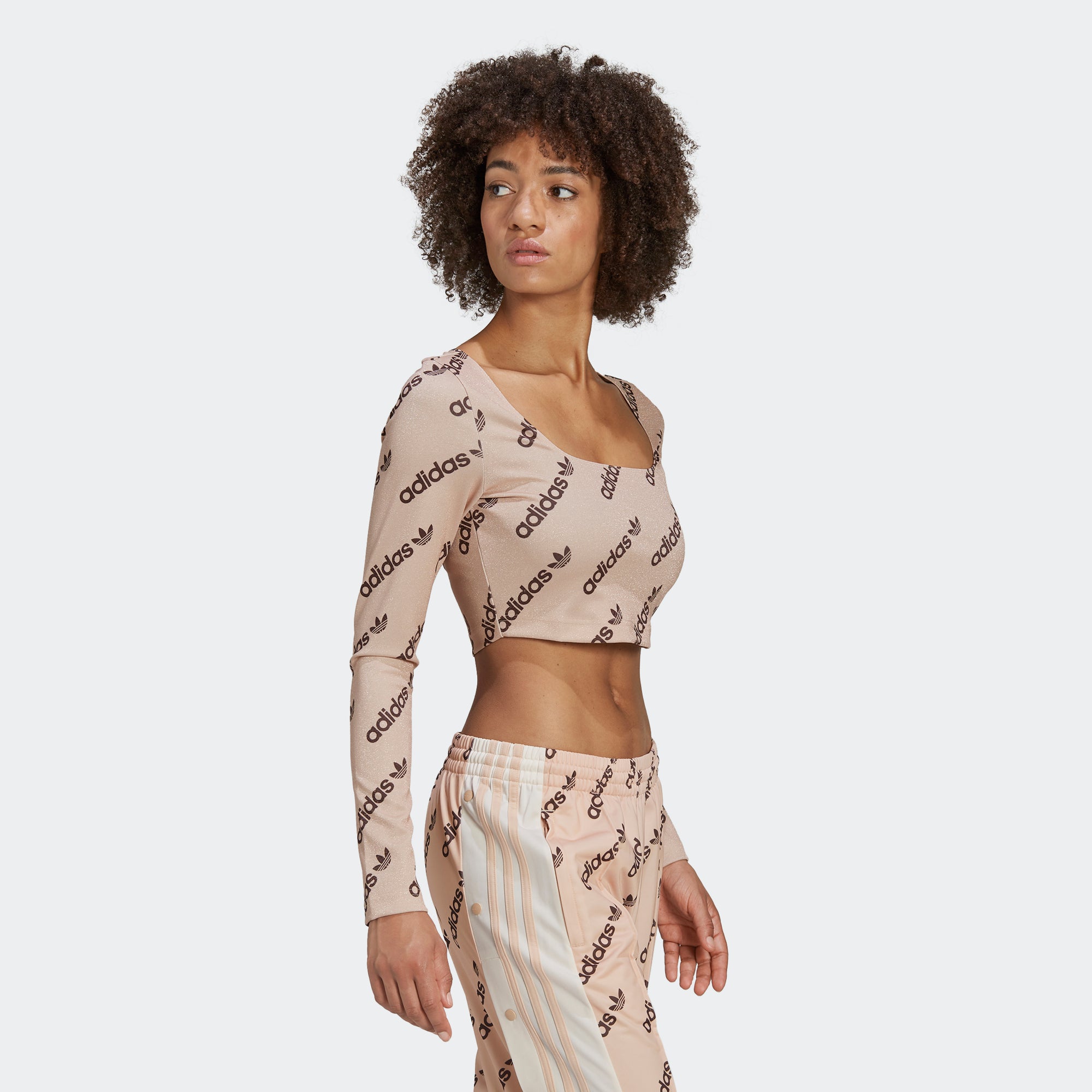 Women's adidas Originals Long Sleeve Crop Top Halo Blush