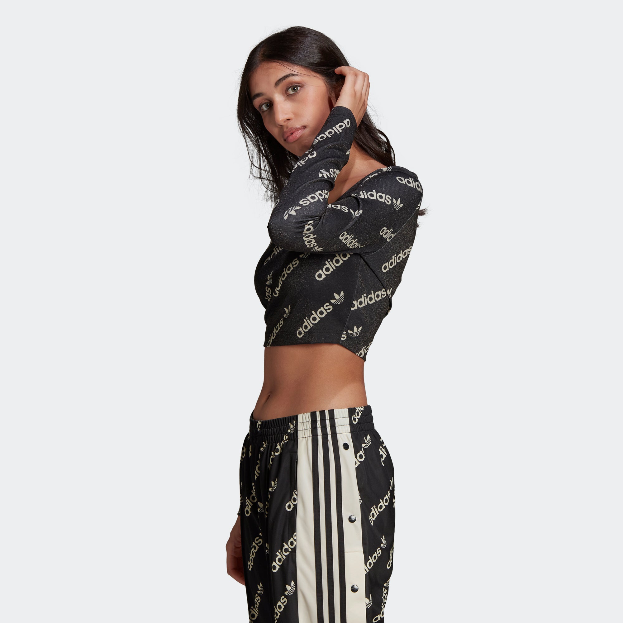 Women's adidas Originals Long Sleeve Crop Top Black