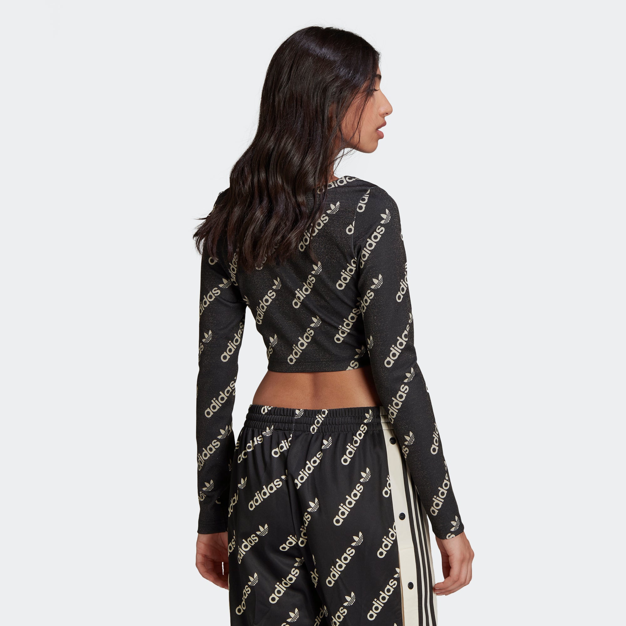 Women's adidas Originals Long Sleeve Crop Top Black