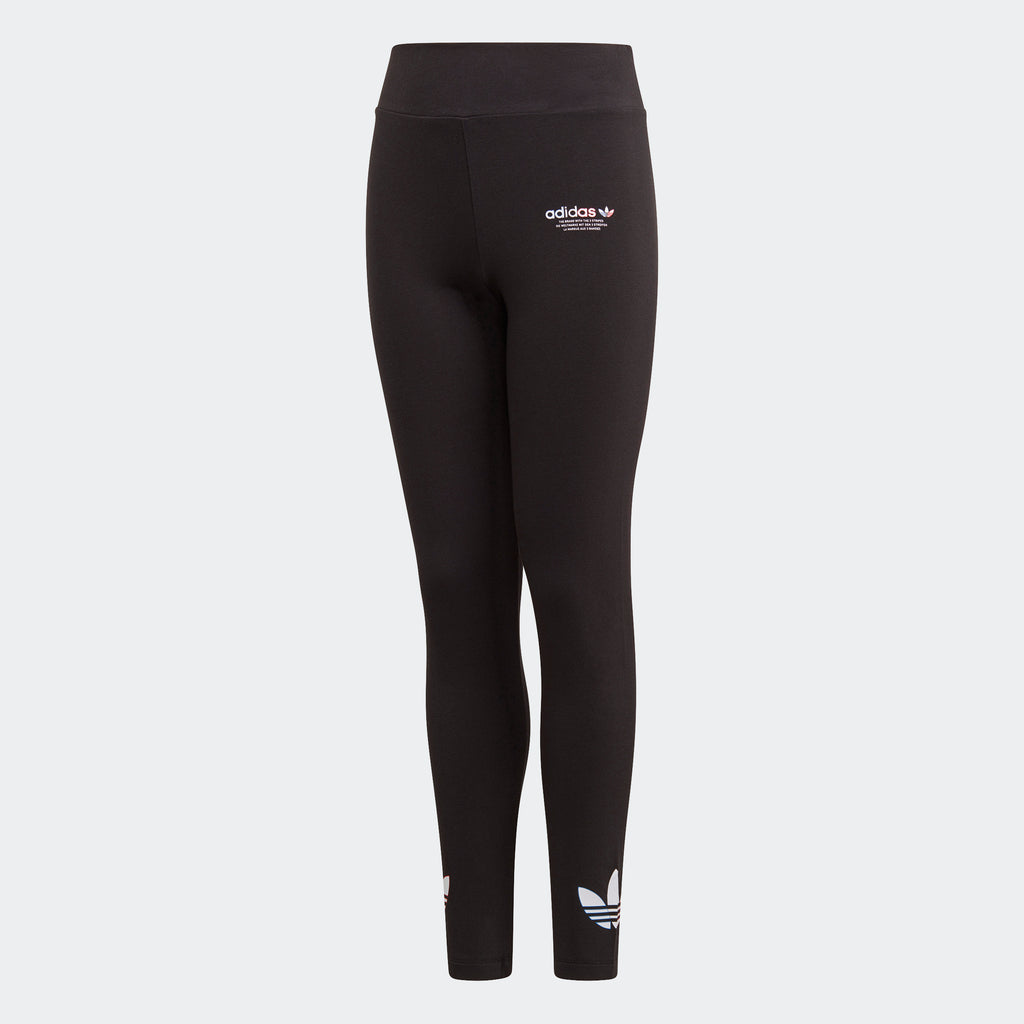 Kids' adidas Adicolor Leggings Black GN7477 | Chicago City Sports | front view
