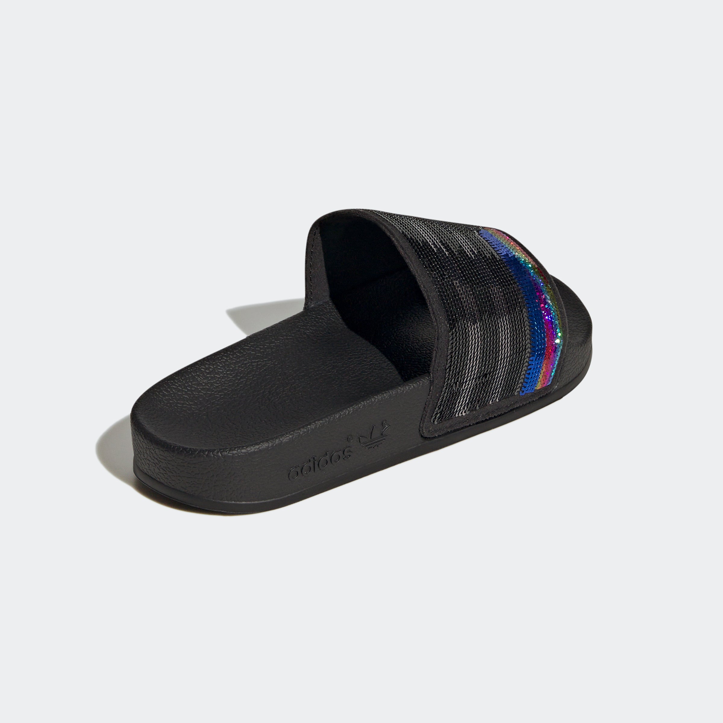 Kids adidas Originals Adilette Slides Black Sequins