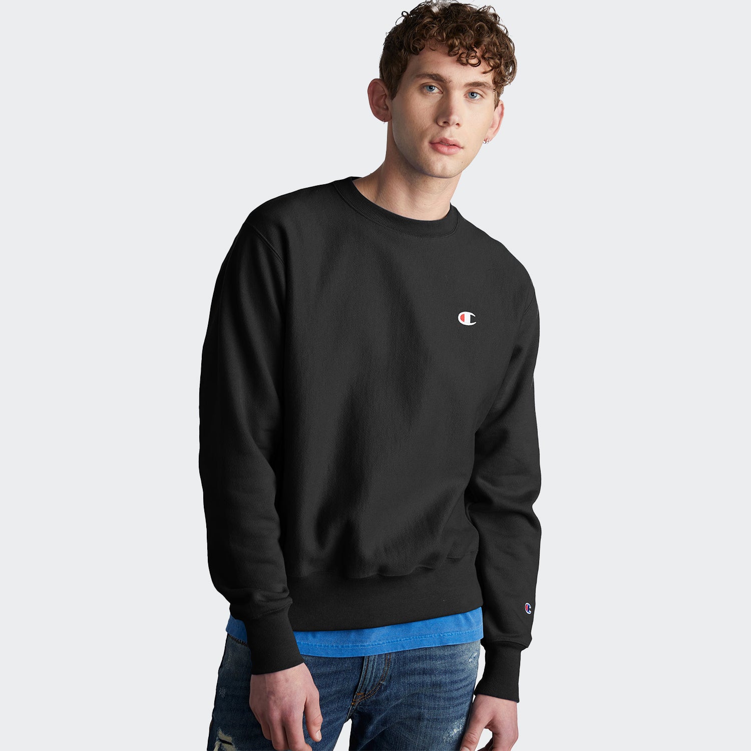 Champion Reverse Weave Crew Sweatshirt - Black