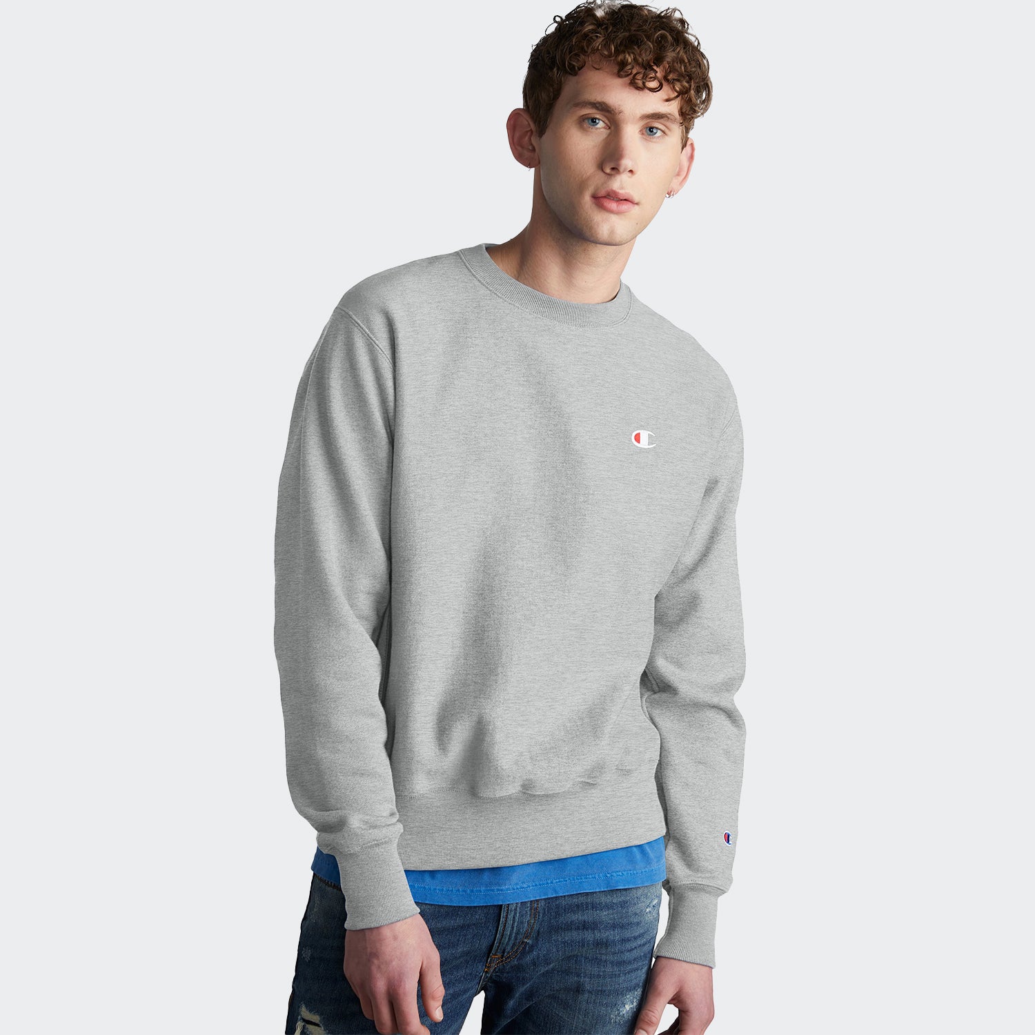 Men's Champion Life Reverse Weave Crew Oxford Grey