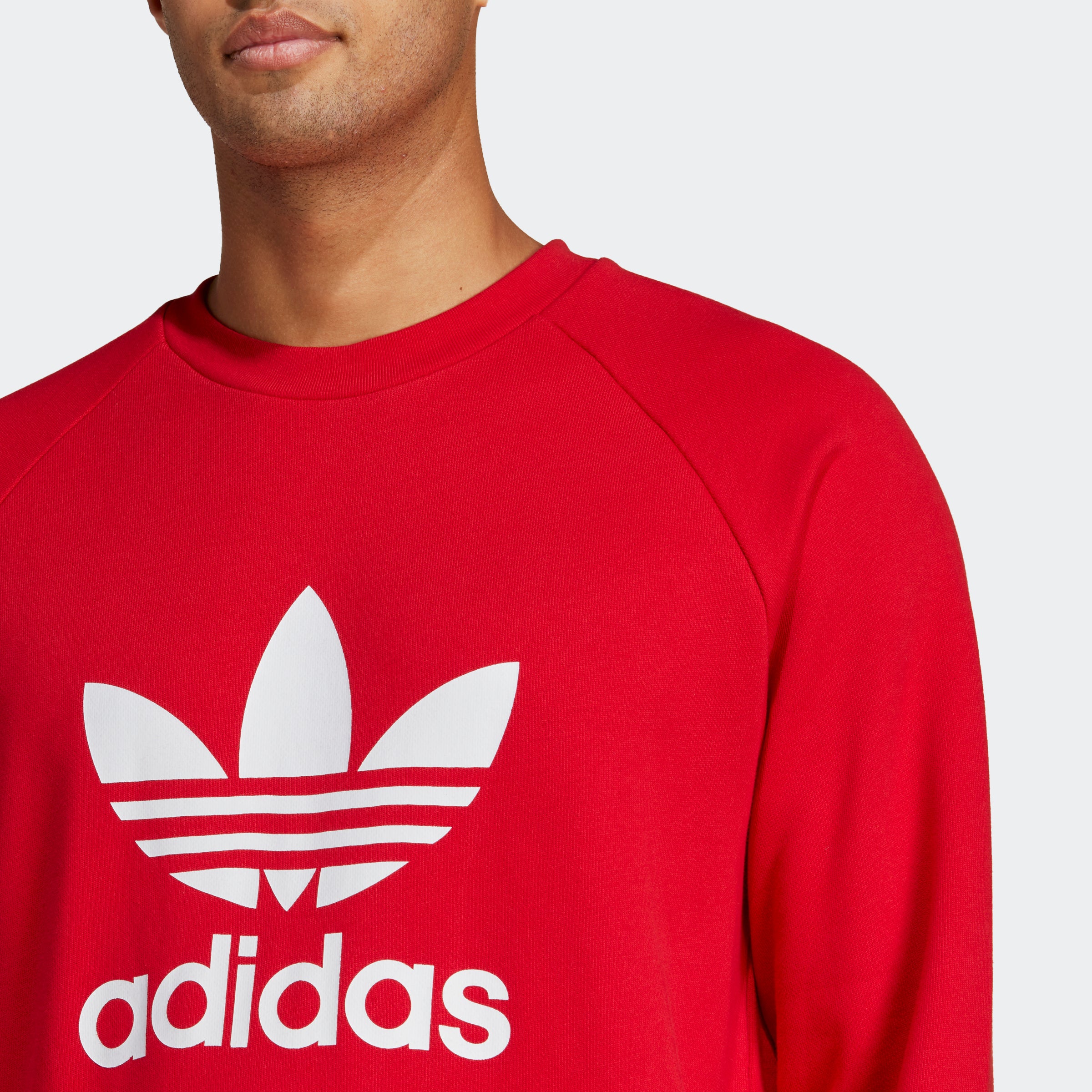 Men’s adidas Originals Adicolor Classics Trefoil Crewneck Sweatshirt Red