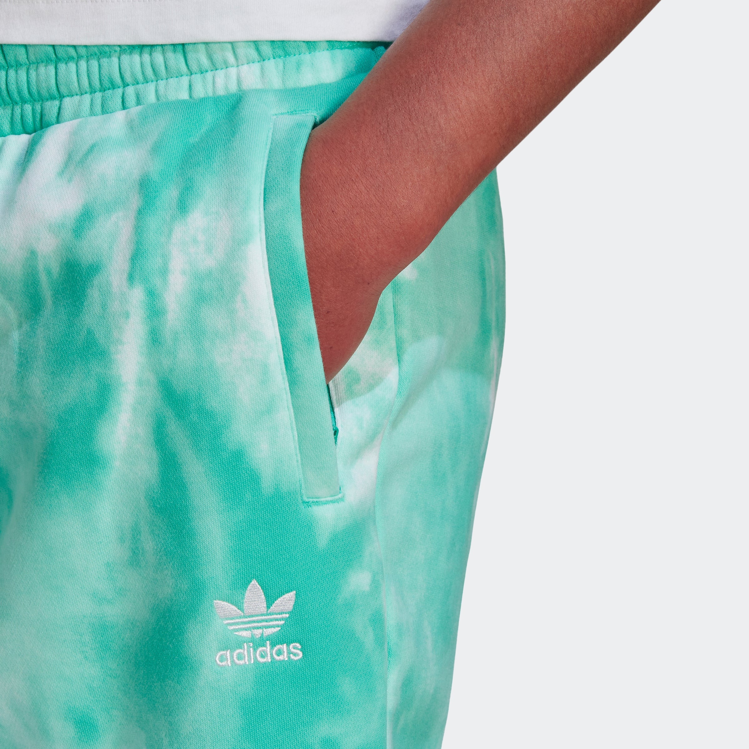 Men's adidas Originals Adicolor Essentials Trefoil Tie-Dyed Shorts Green