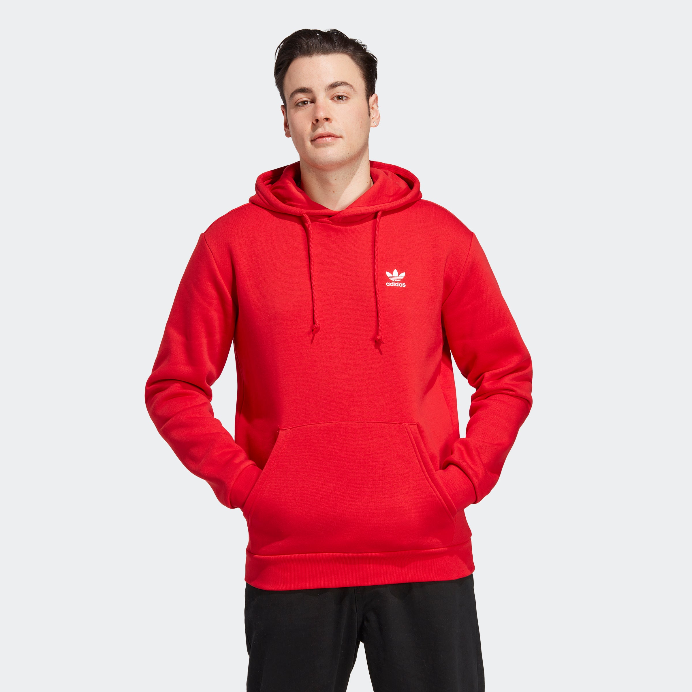 Men's adidas Originals Trefoil Essentials Hoodie Scarlet