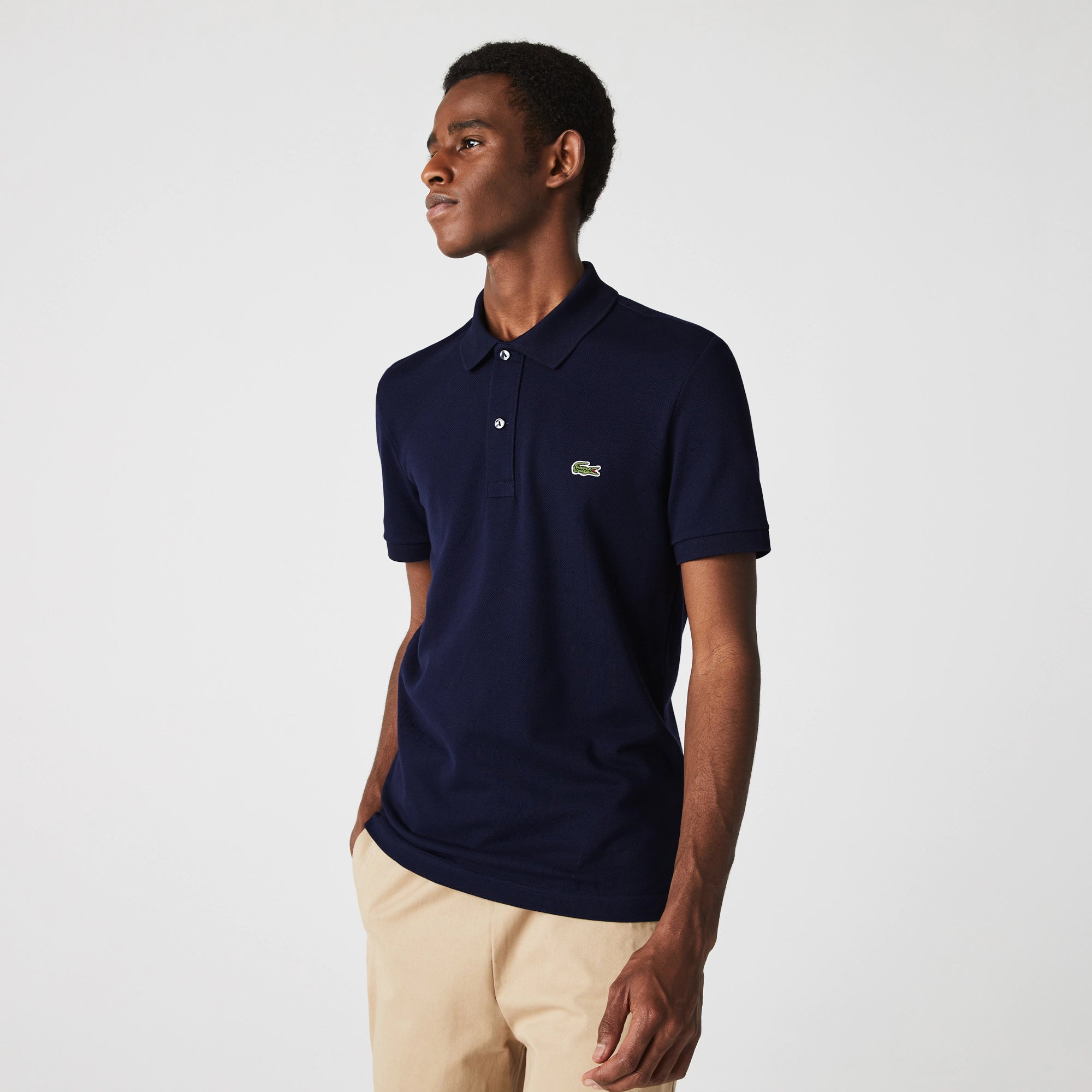 Men's Lacoste Slim Fit Petit Piqué Polo Navy