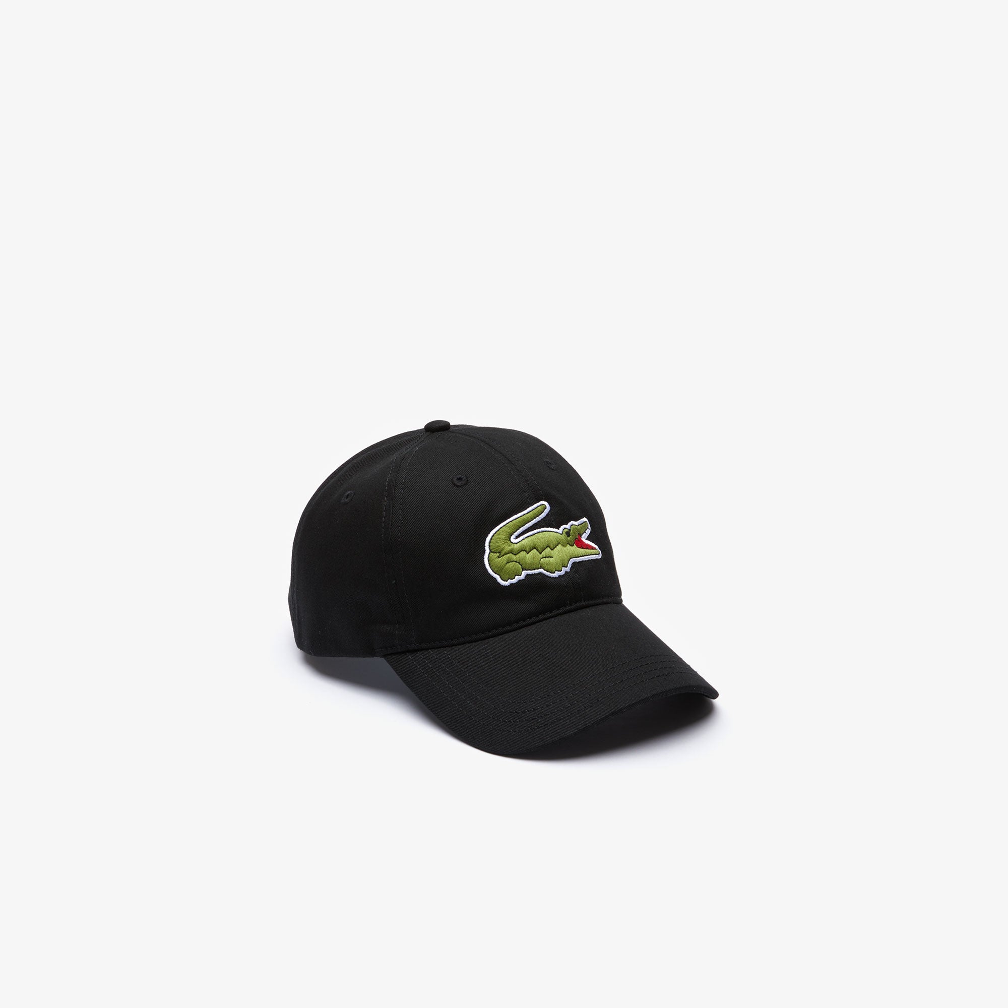 Lacoste Contrast Strap and Oversized Crocodile Cotton Cap Black