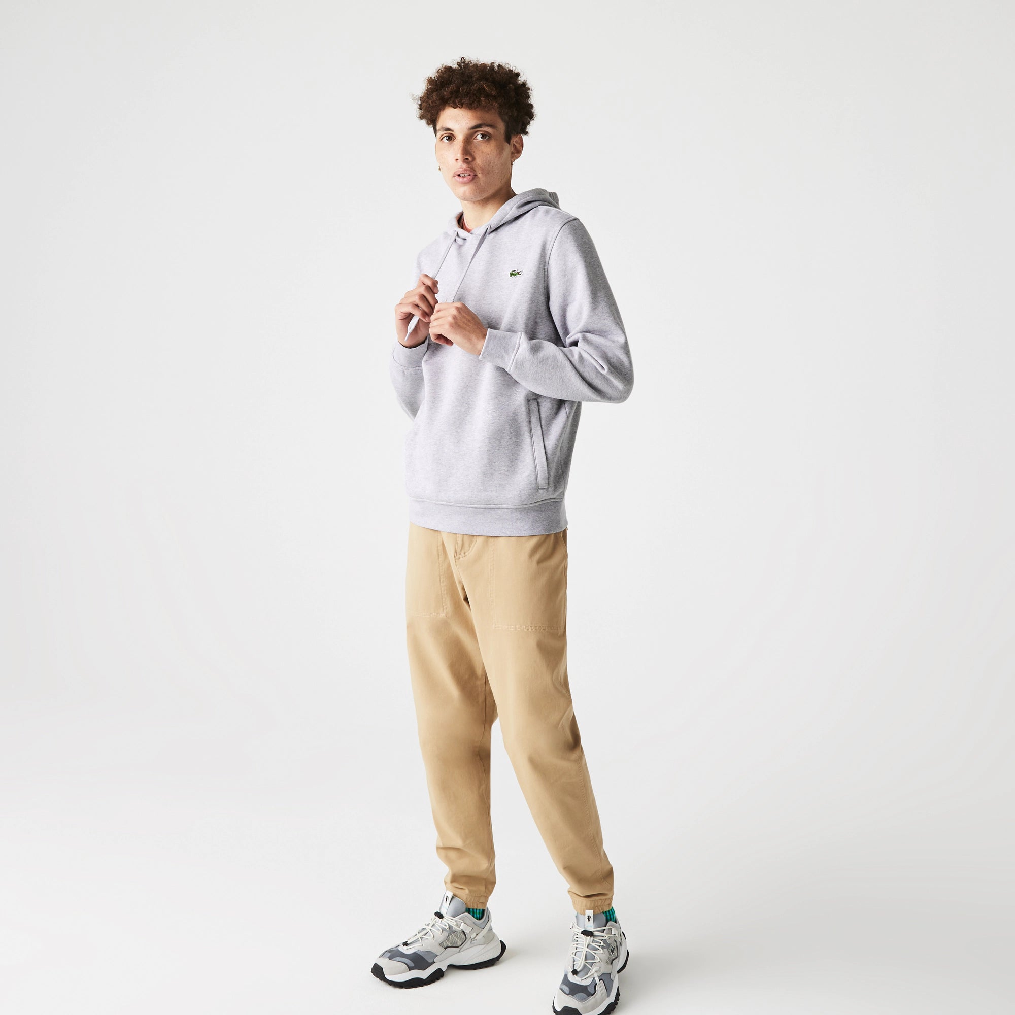 Men's Lacoste SPORT Fleece Hoodie Grey