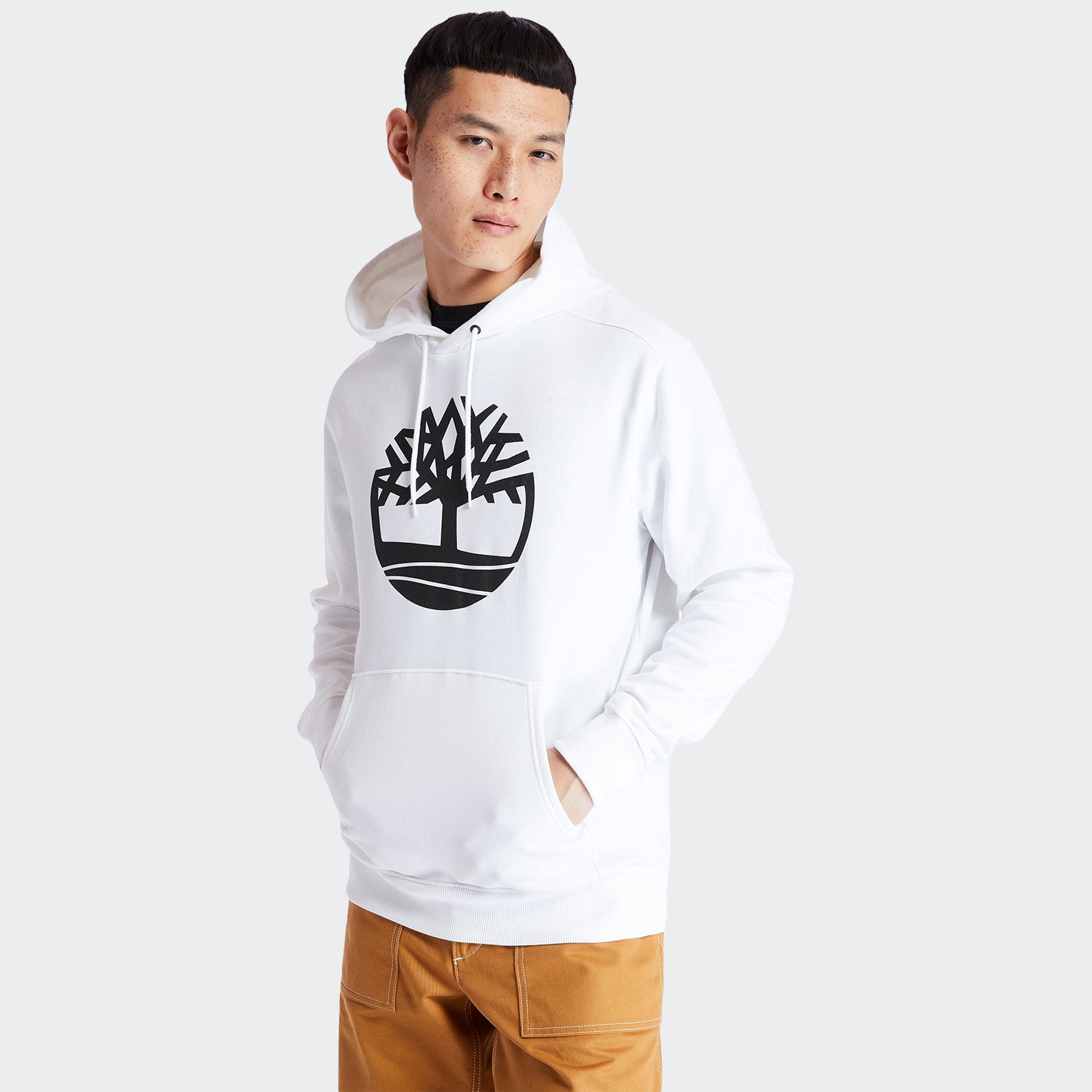 Men's Timberland Tree Logo Hoodie White