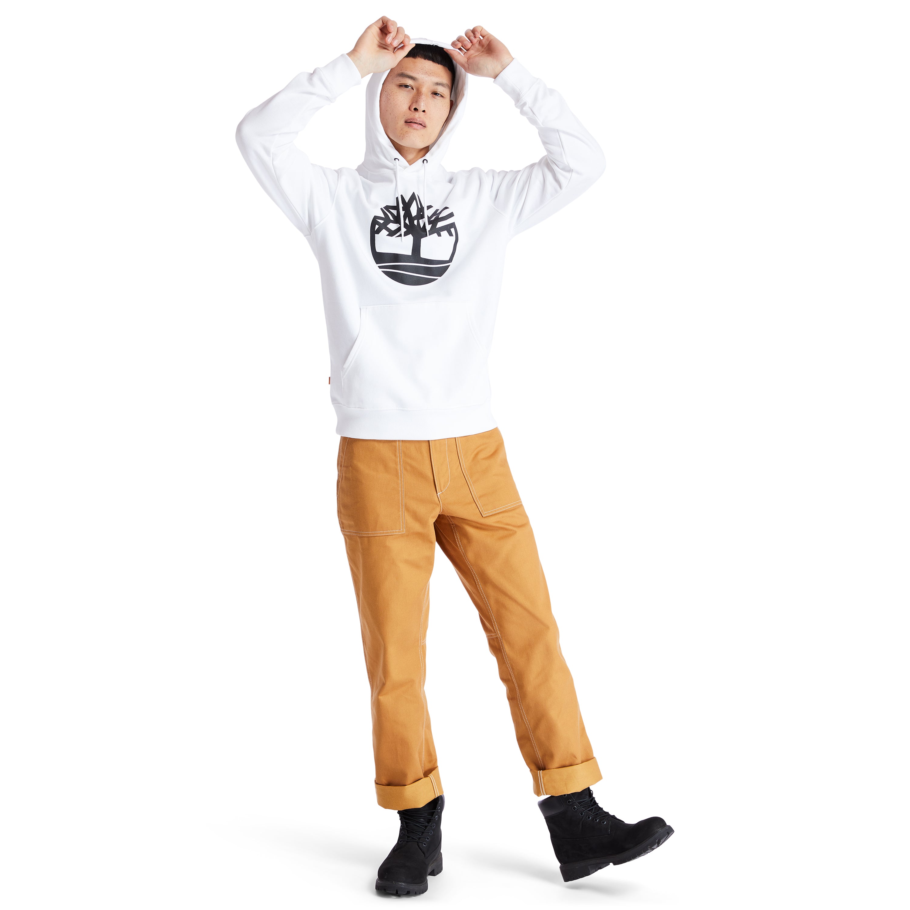 Men's Timberland Tree Logo Hoodie White
