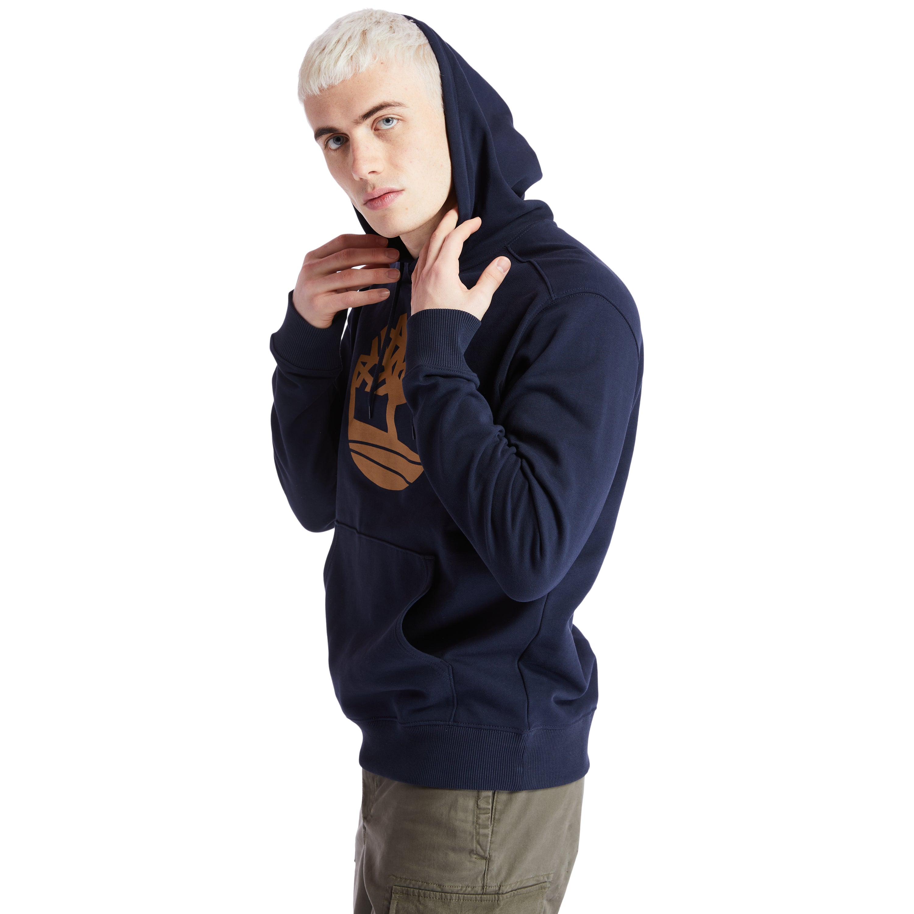 Men's Timberland Tree Logo Hoodie Dark Sapphire