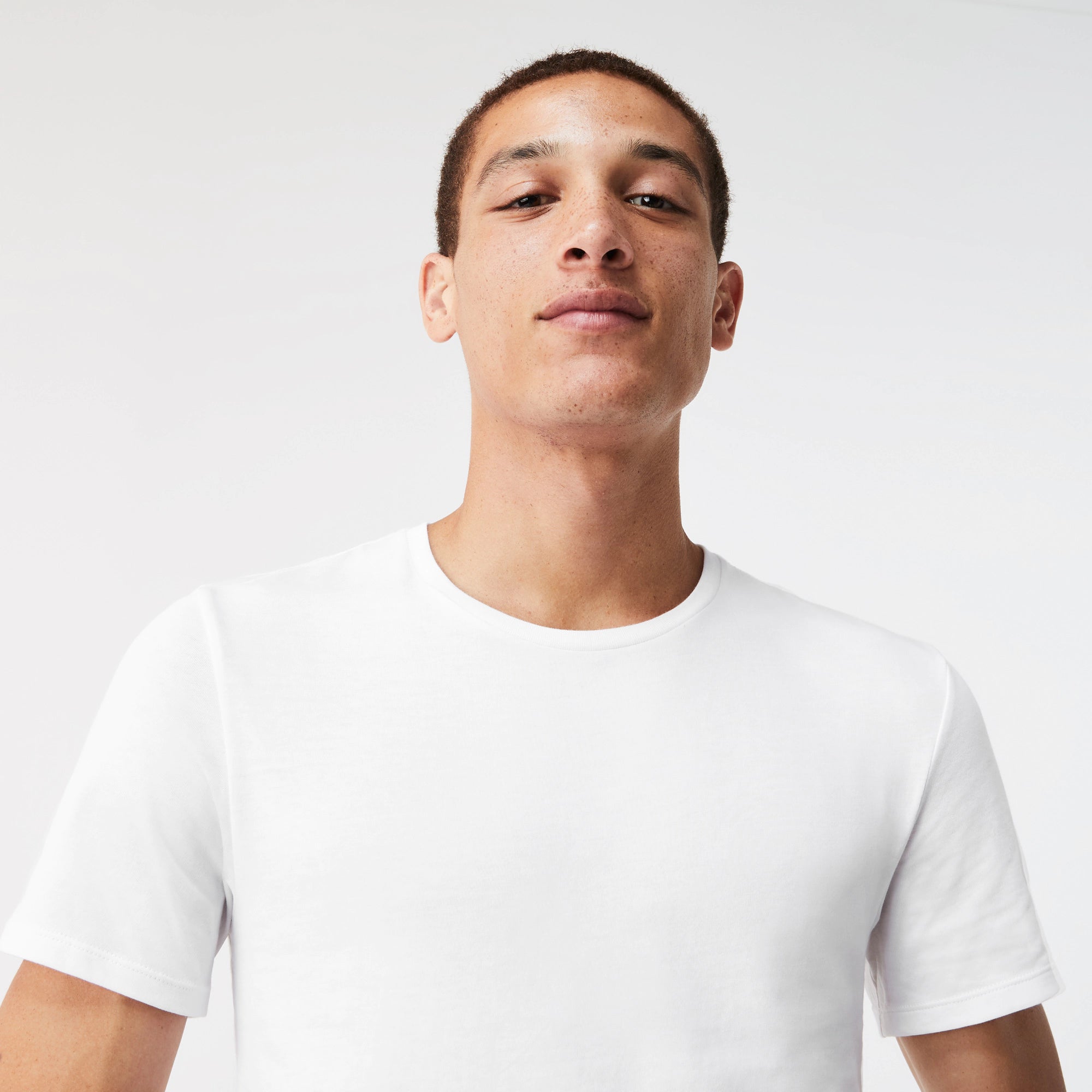 Men's Lacoste Crew Neck Cotton T-Shirt 3-Pack White