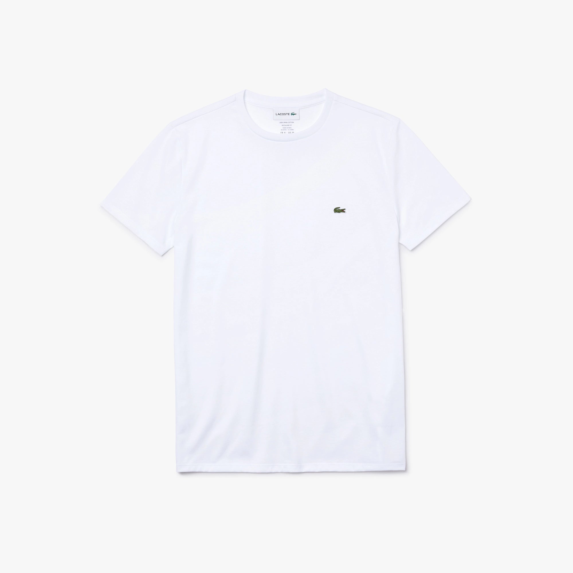 Men's Lacoste Crew Neck Pima Cotton Jersey T-Shirt White