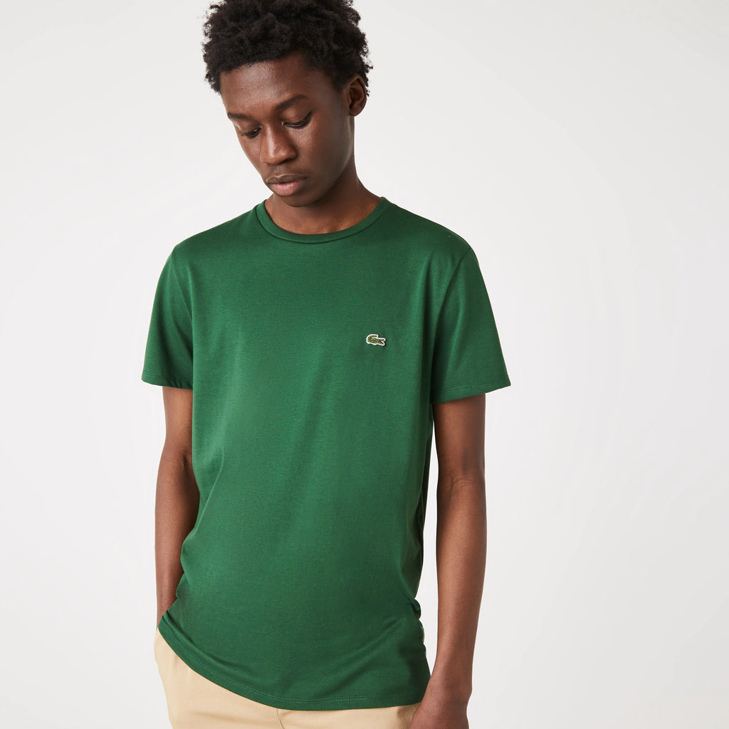 Men's Lacoste Crew Neck Pima Cotton Jersey T-Shirt Green