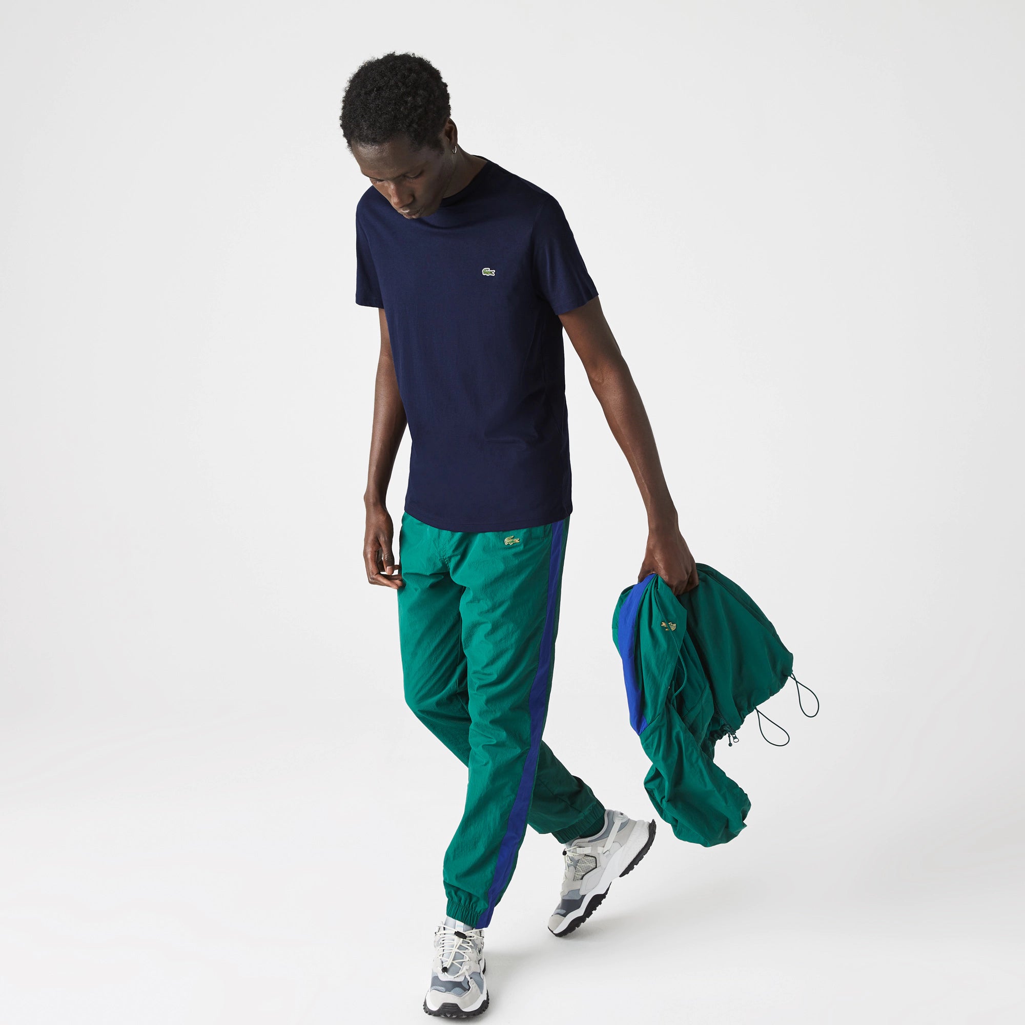 Men's Lacoste Crew Neck Pima Cotton Jersey T-Shirt Navy