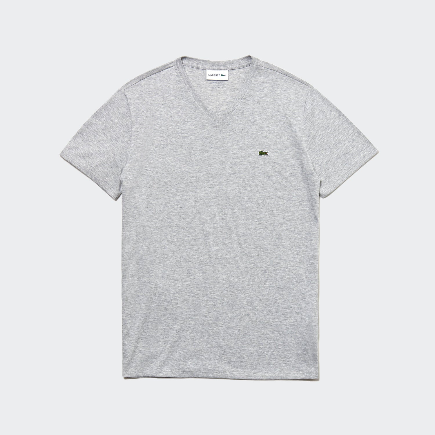 Men's Lacoste V-Neck Pima Cotton Jersey T-Shirt Grey