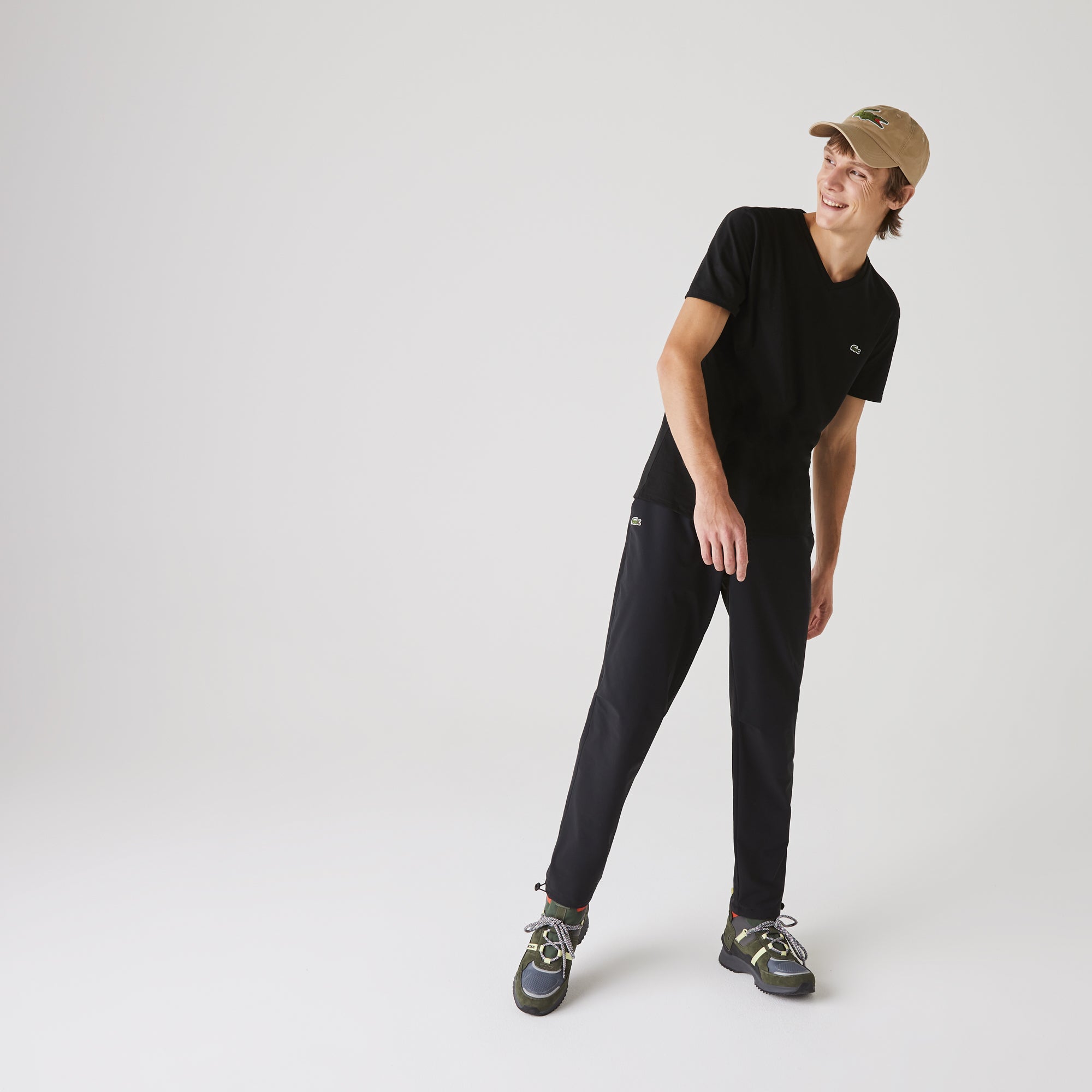 Men's Lacoste V-Neck Pima Cotton Jersey T-Shirt Black