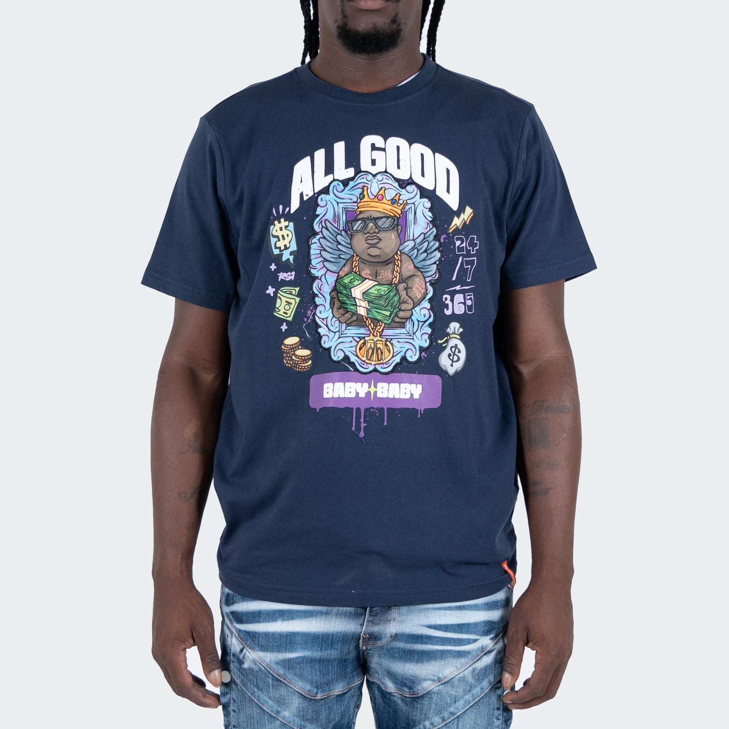 Men's Two Mill Twenty "All Good" Graphic T-Shirt Navy
