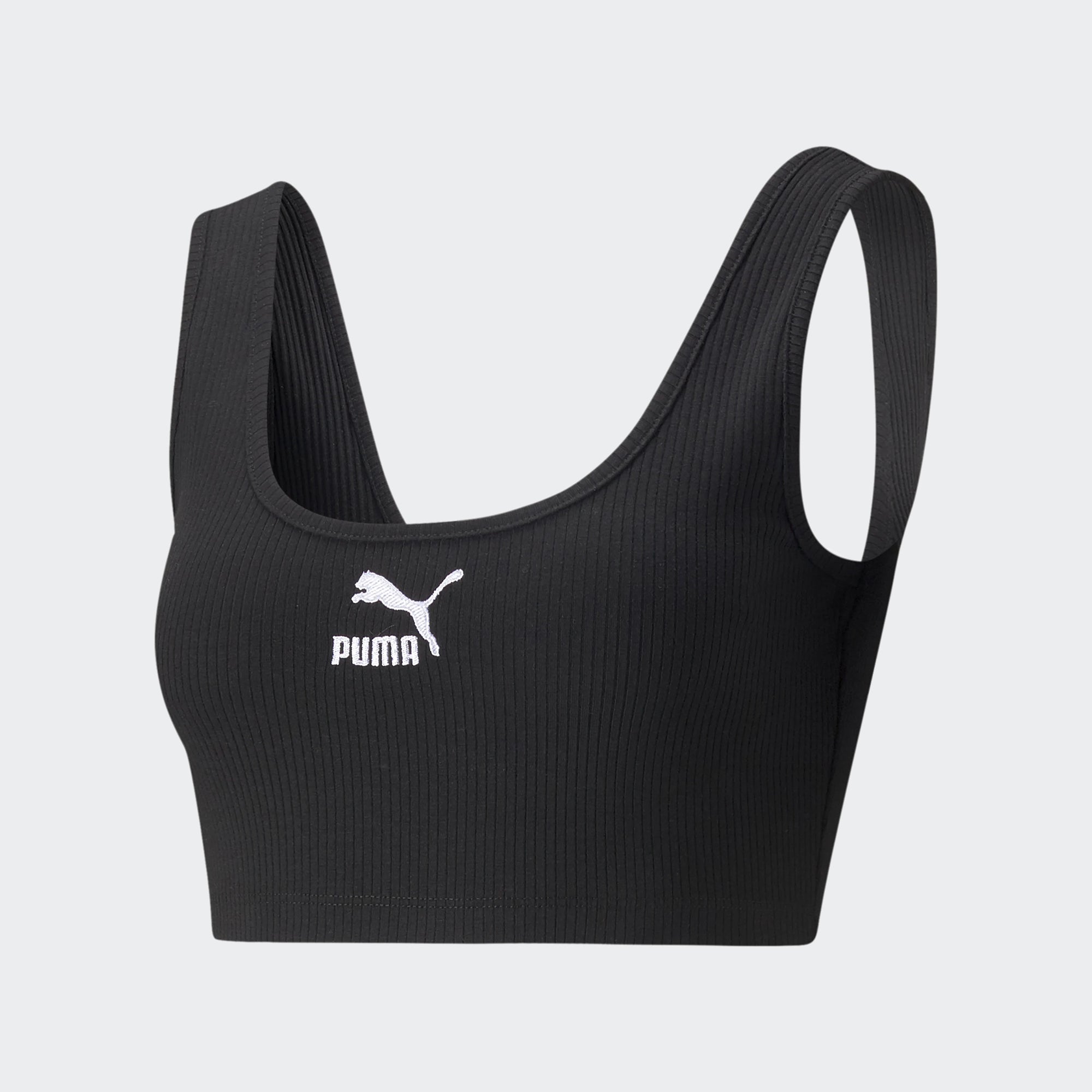 Women's PUMA Classics Ribbed Crop Top Black