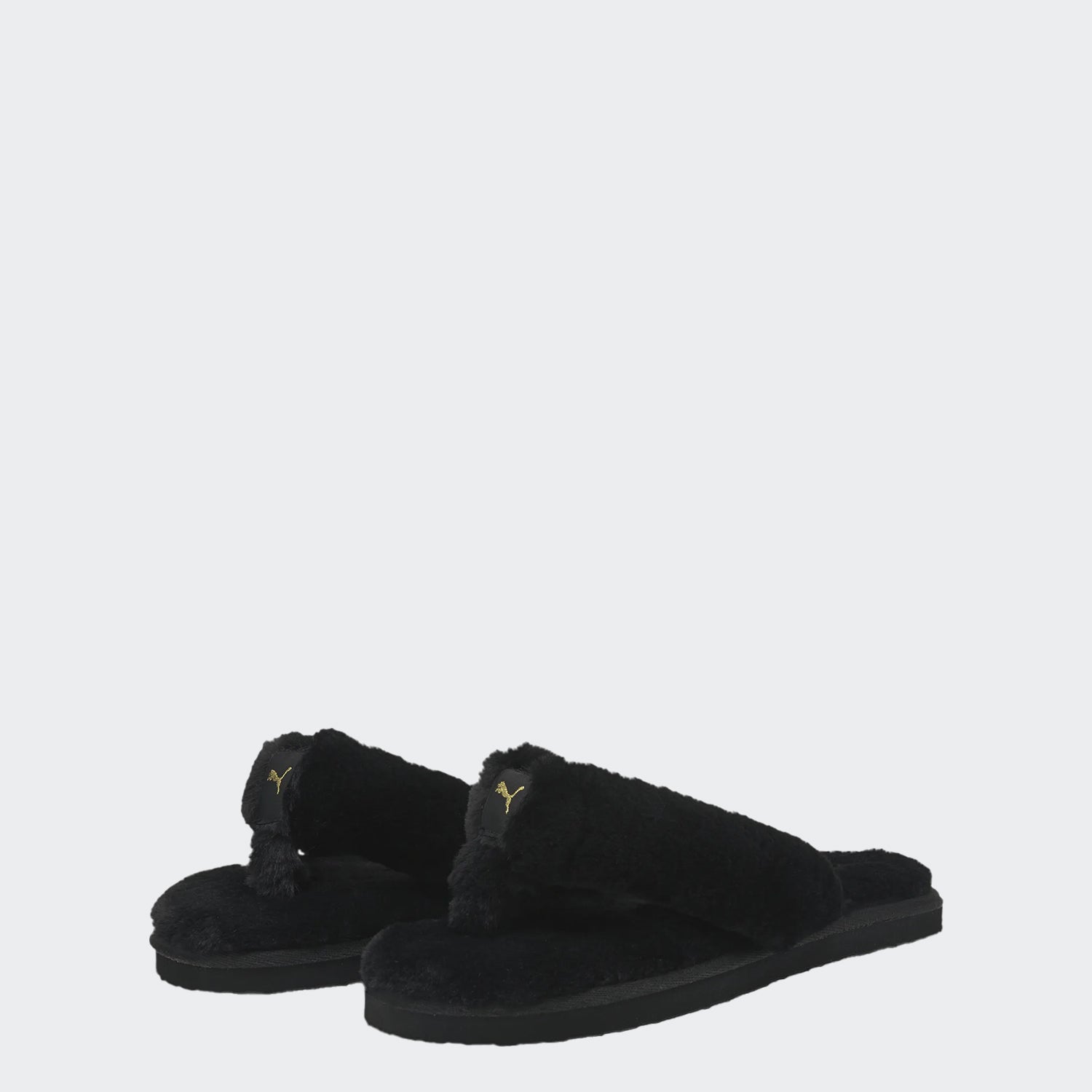 Women's PUMA Fluff Flip Flop Slides Black