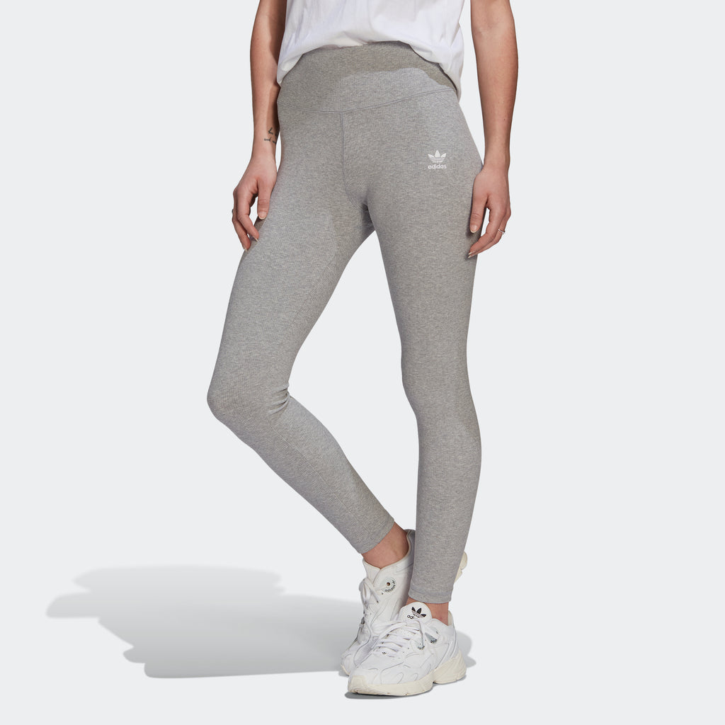 Women's adidas Originals Adicolor Essentials+ Ribbed 7/8 Leggings Grey