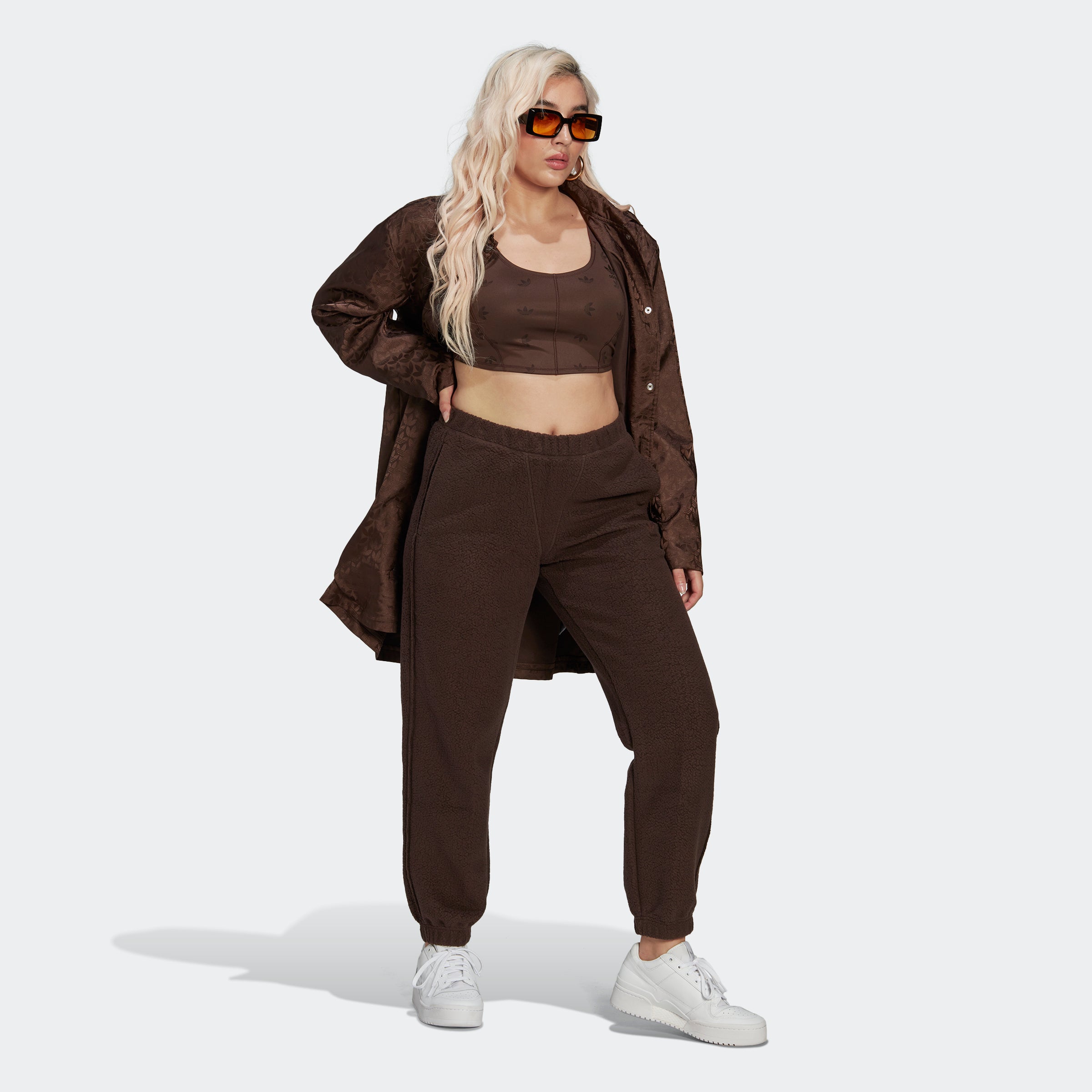 Women's adidas Originals Loungewear Sweat Joggers Dark Brown