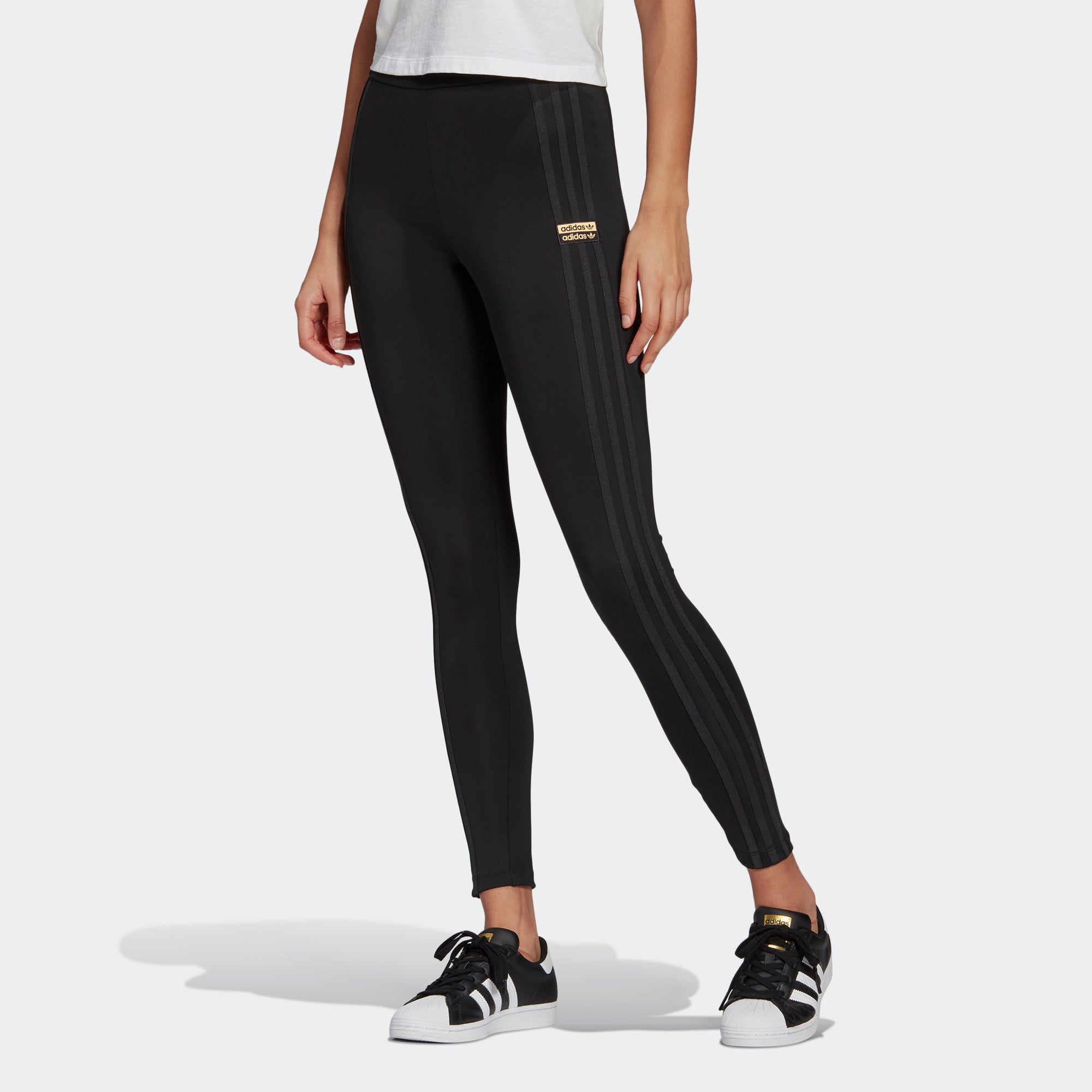 Women's adidas Originals R.Y.V. Leggings Black GN4233 | Chicago City Sports | side view