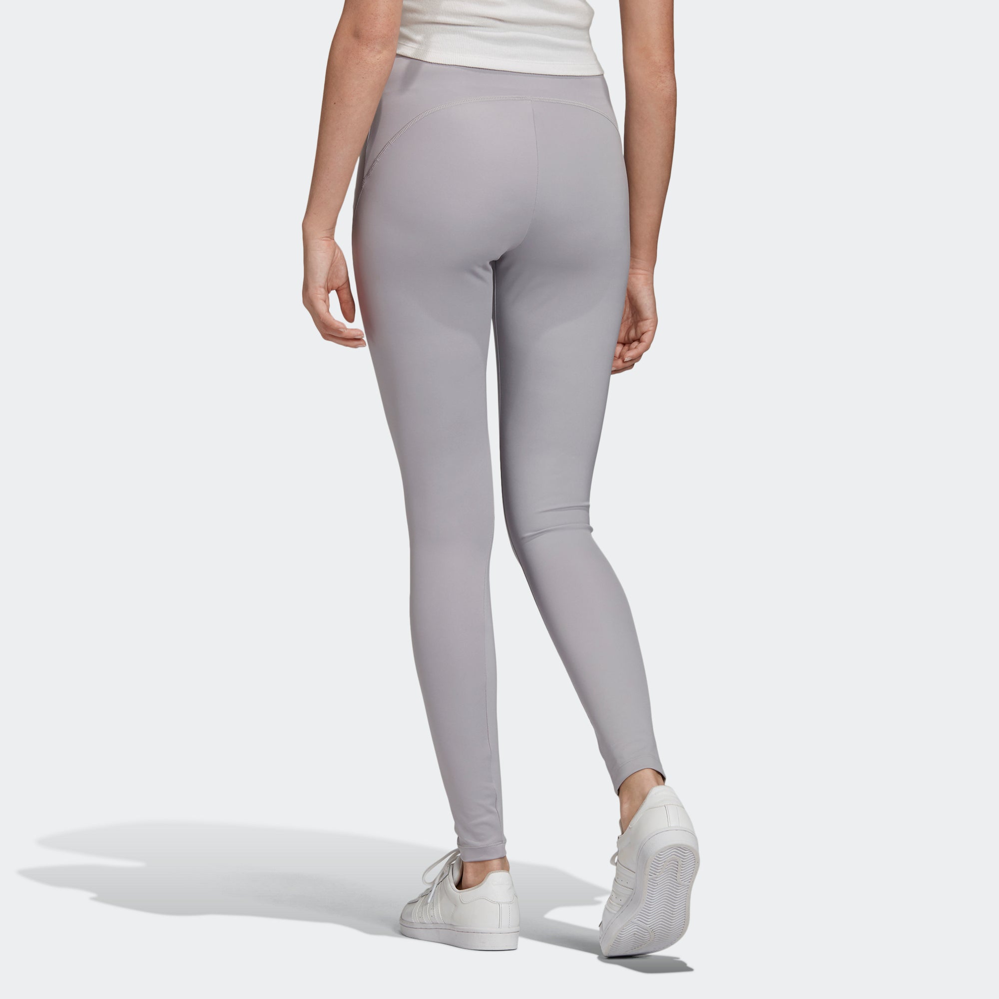 Women's adidas Originals R.Y.V. Leggings Glory Grey GK0695 | Chicago City Sports | rear view on model