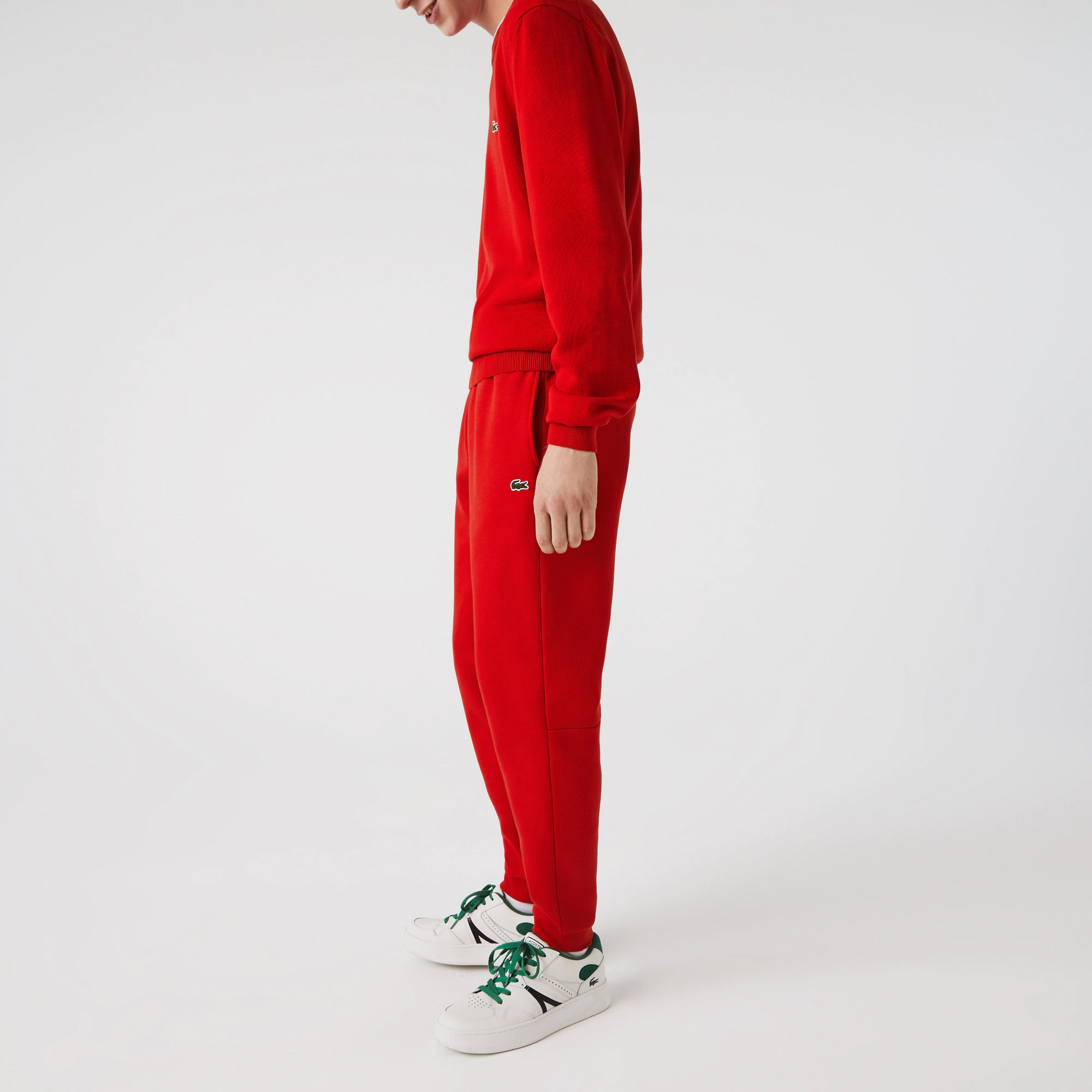 Men's Lacoste Tapered Fit Fleece Trackpants Red