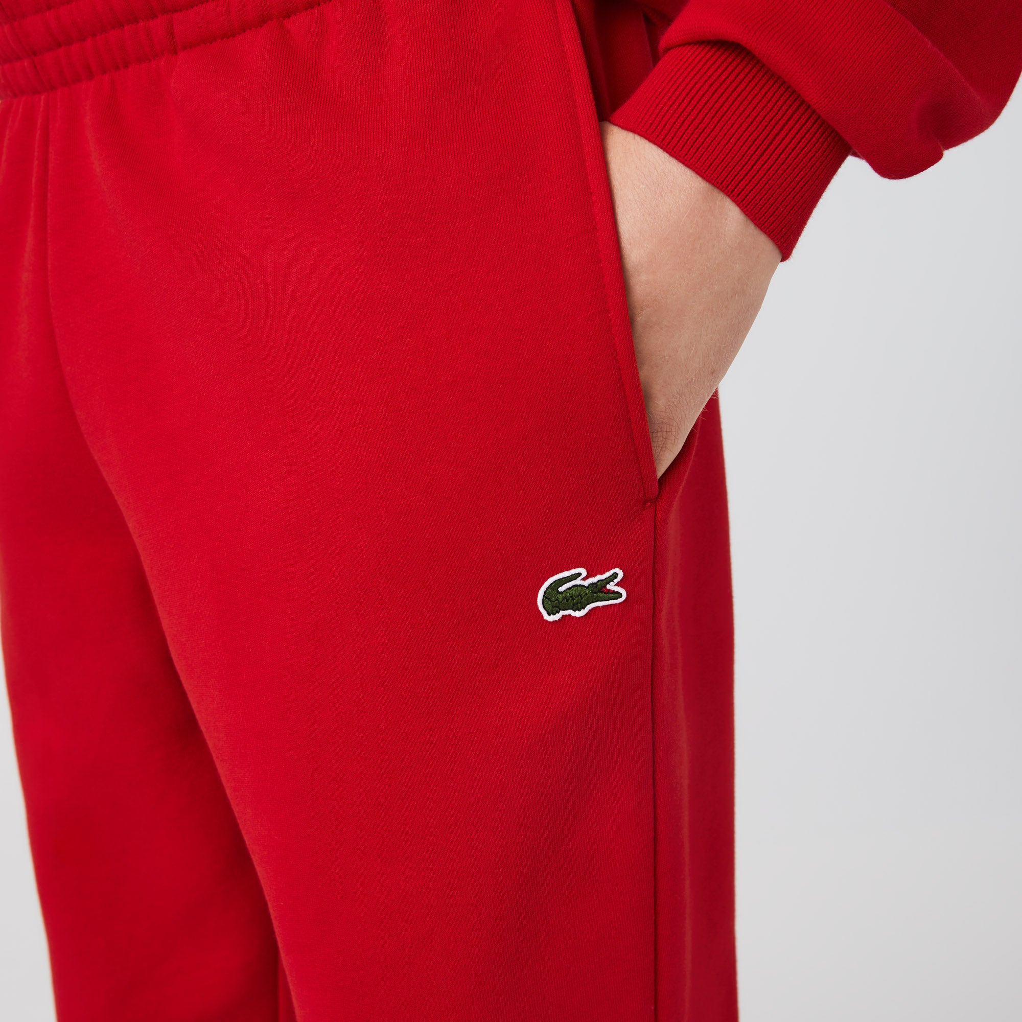 Men's Lacoste Tapered Fit Fleece Trackpants Red