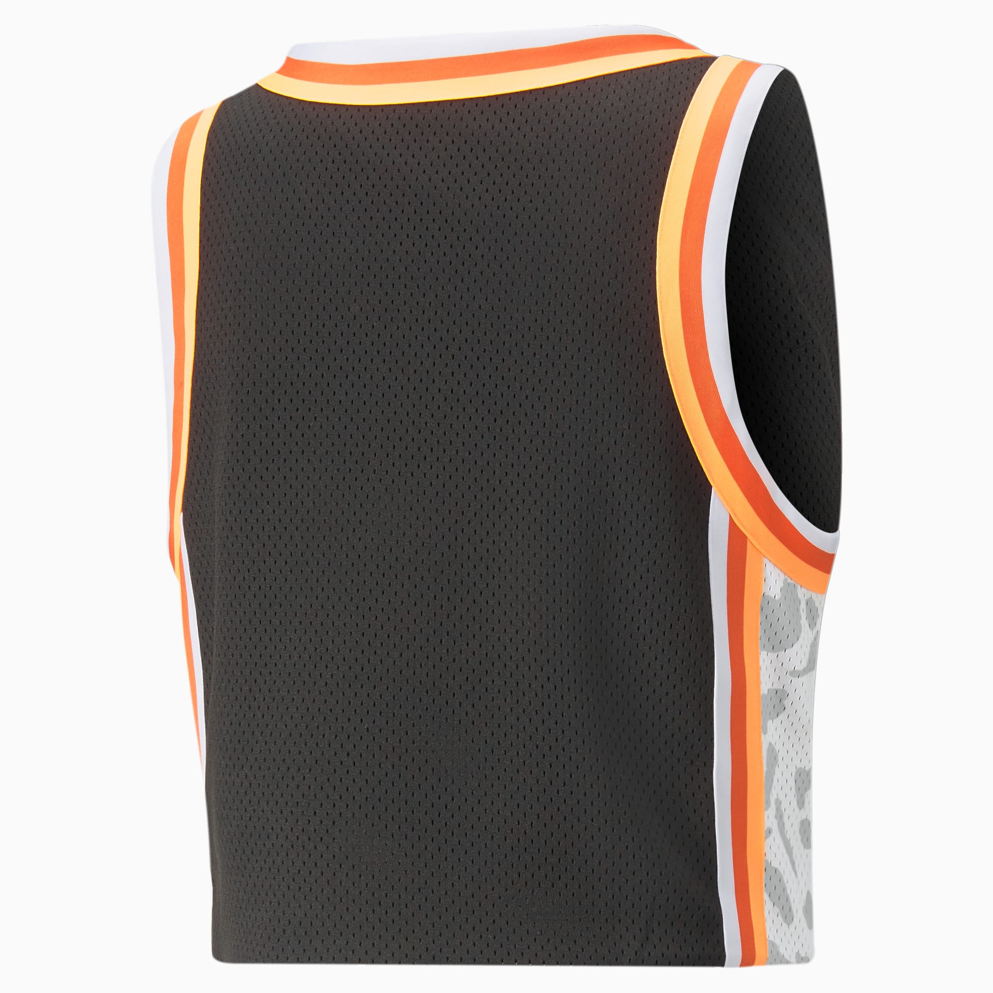 Women's PUMA Ballin' Printed Cropped Basketball Jersey Black