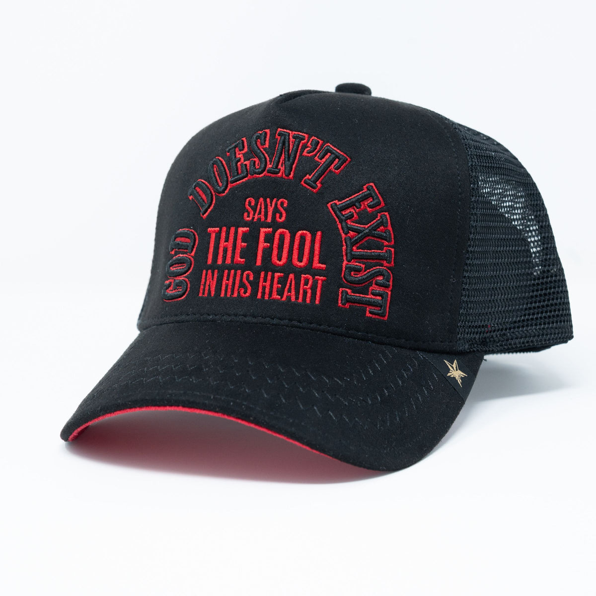 Unisex Gold Star Trucker Hat Black GS286BKBK