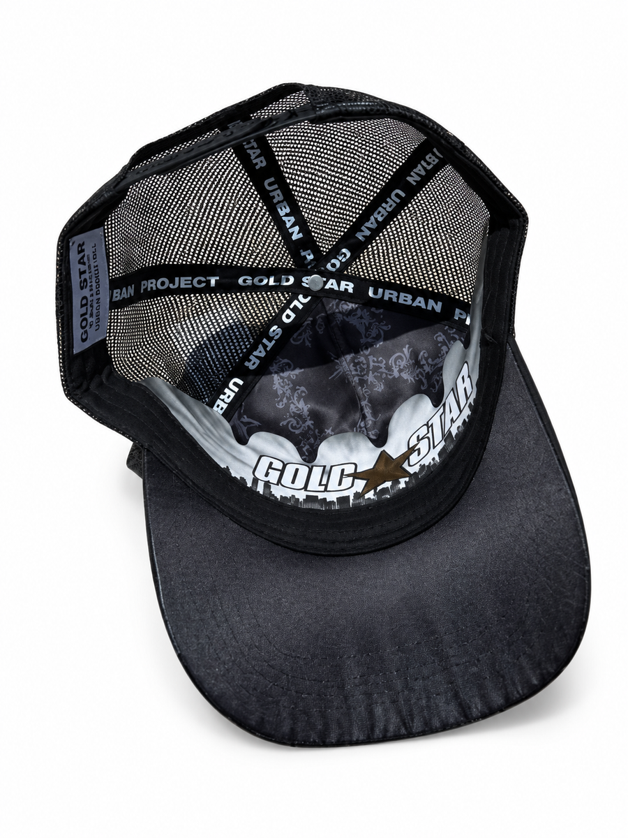 Unisex Gold Star One Of A Kind Trucker Hat Black/Black