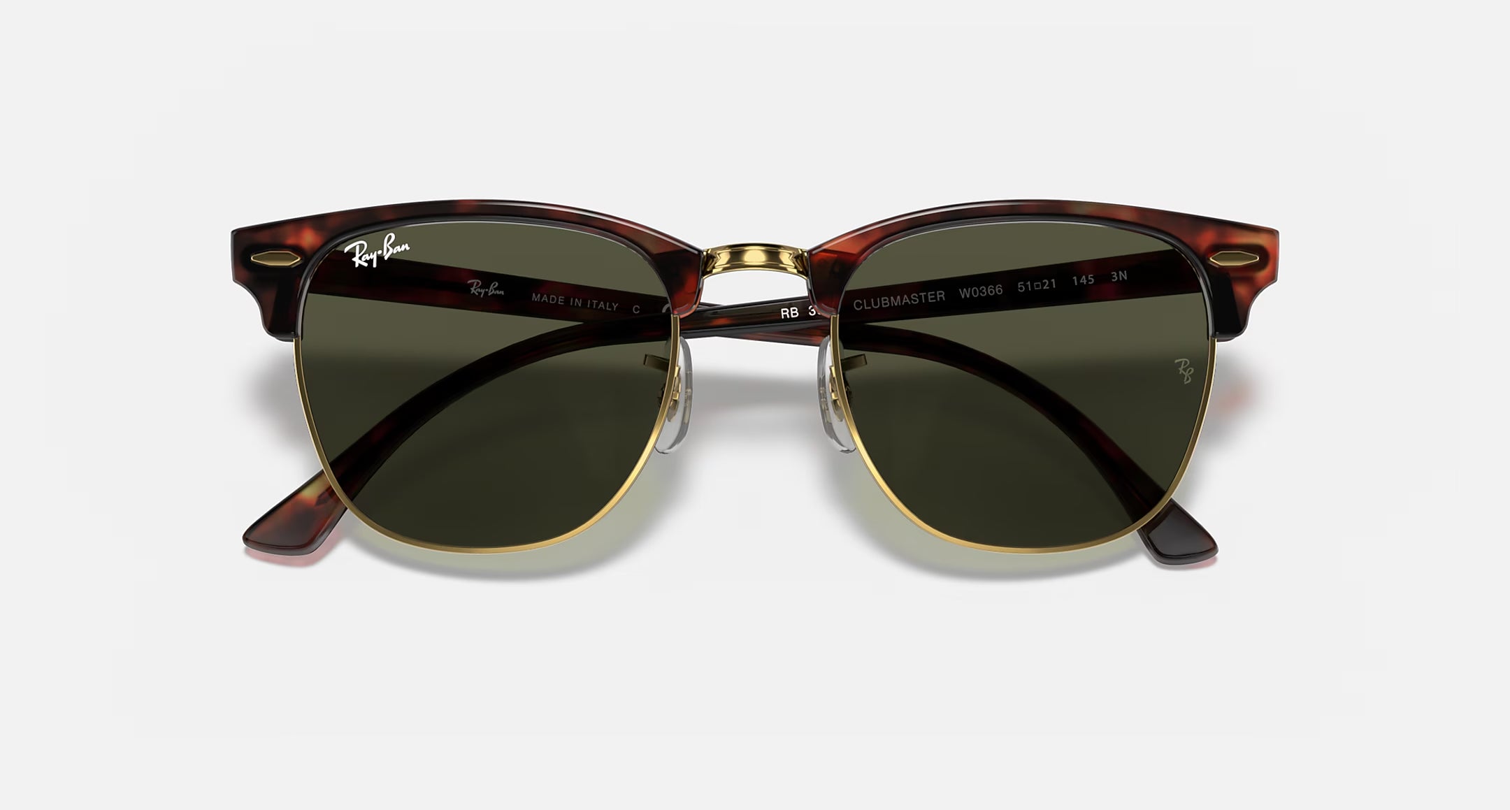 Ray-Ban Clubmaster Classic Sunglasses Polished Tortoise on Gold