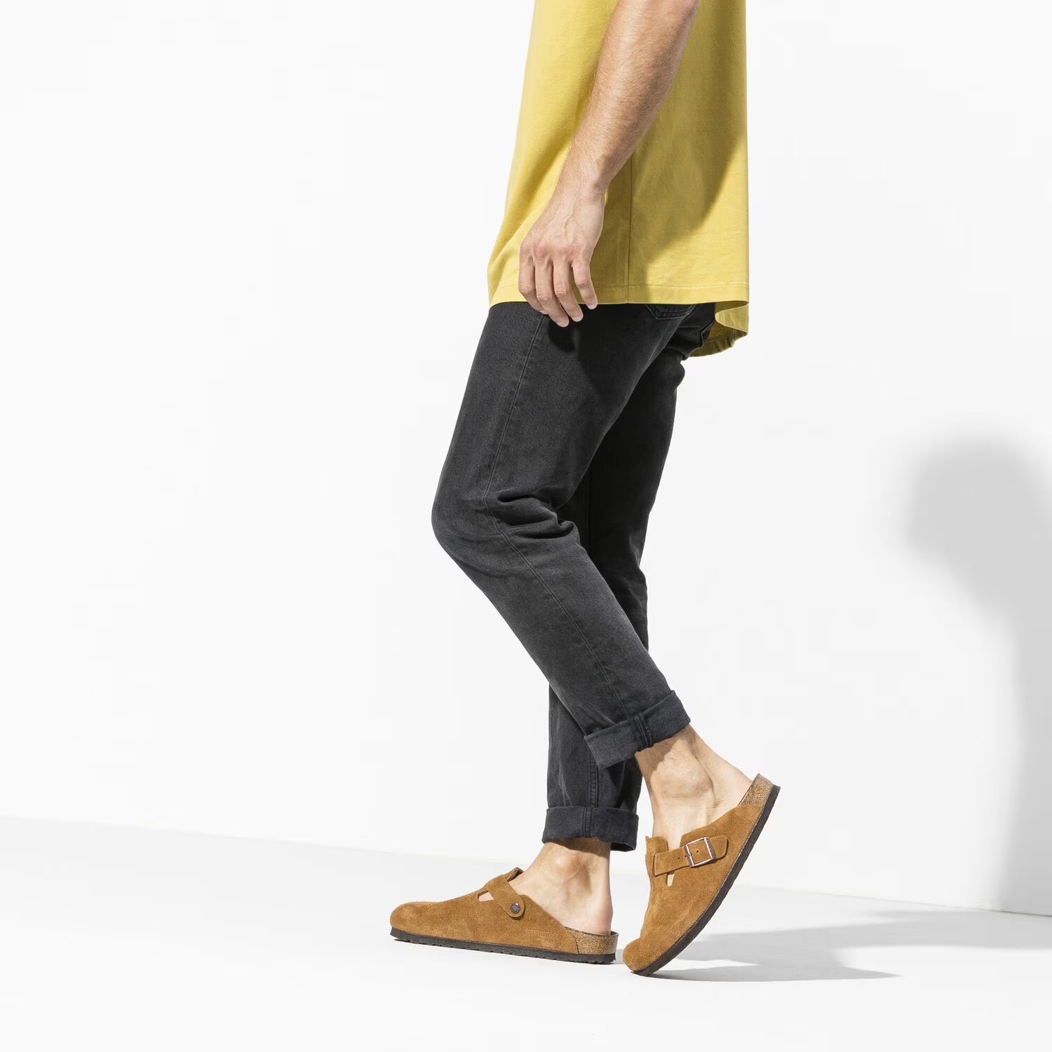 Mens BIRKENSTOCK Boston Soft Footbed Suede Mink | Chicago City Sports